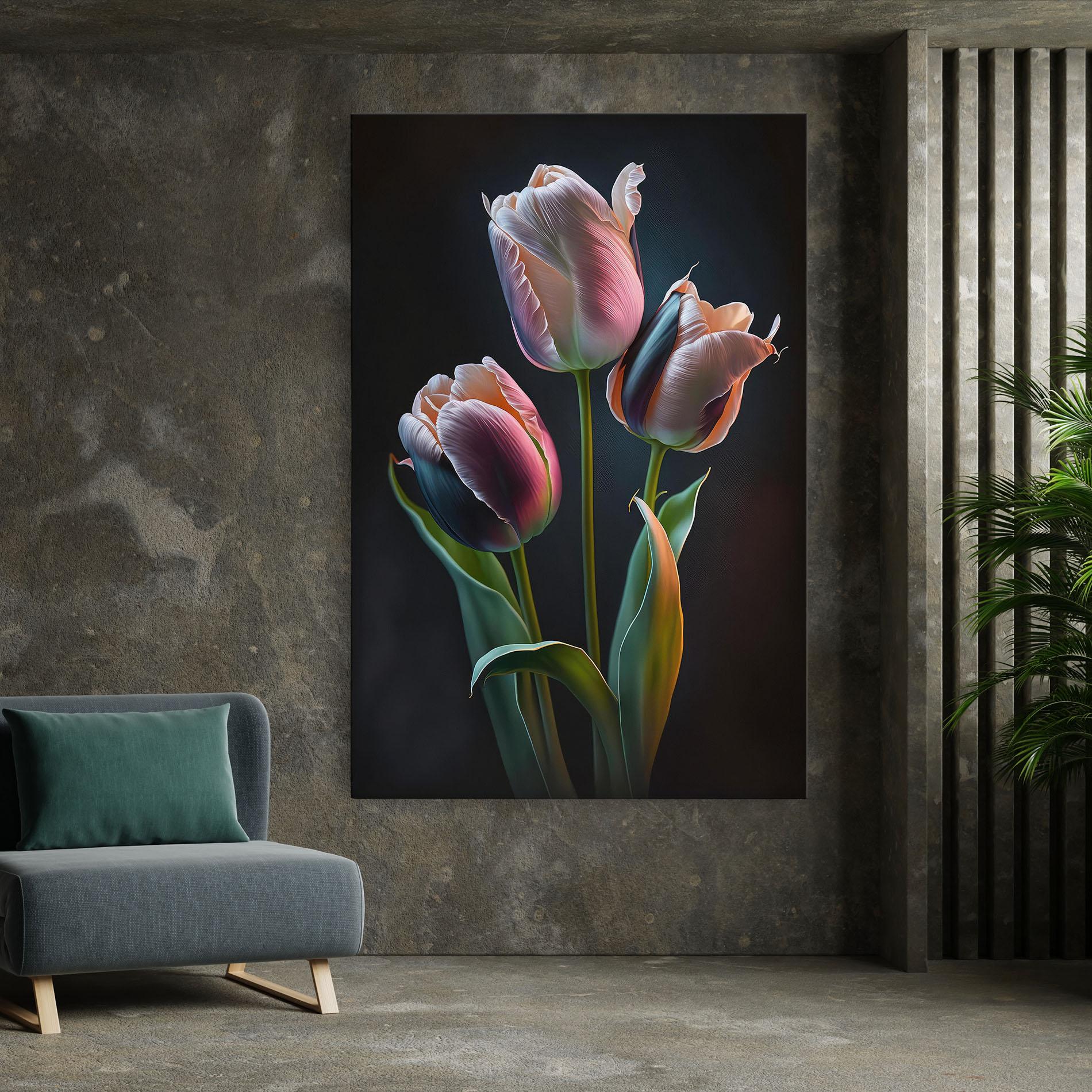 Leinwandbild Light Purple Tulips mockup 7