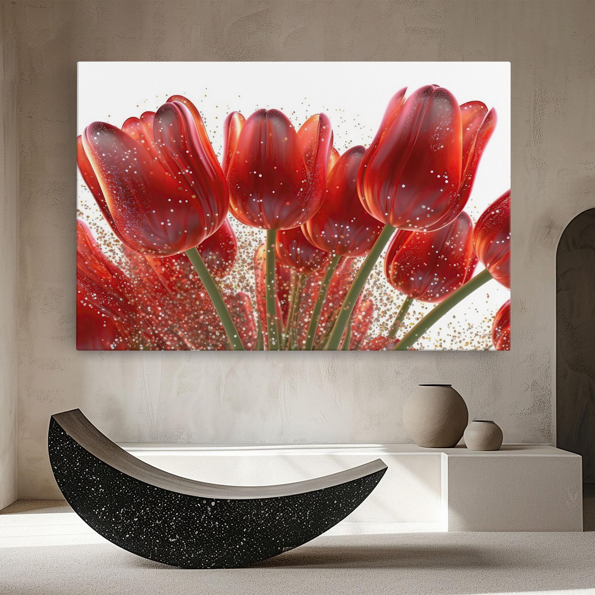 Leinwandbild Glitter Red Tulips mockup 8