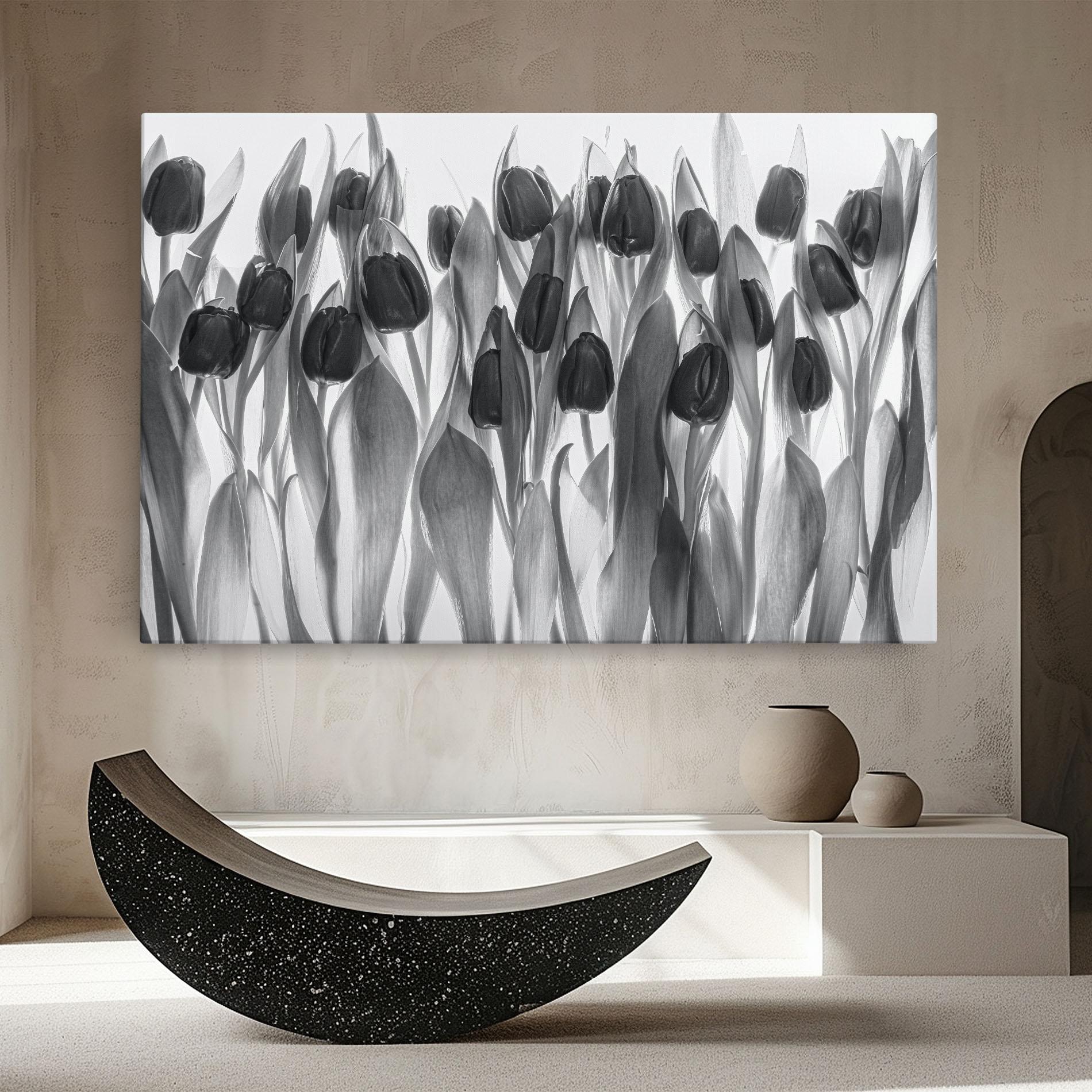 Leinwandbild Grey Tulips mockup 8