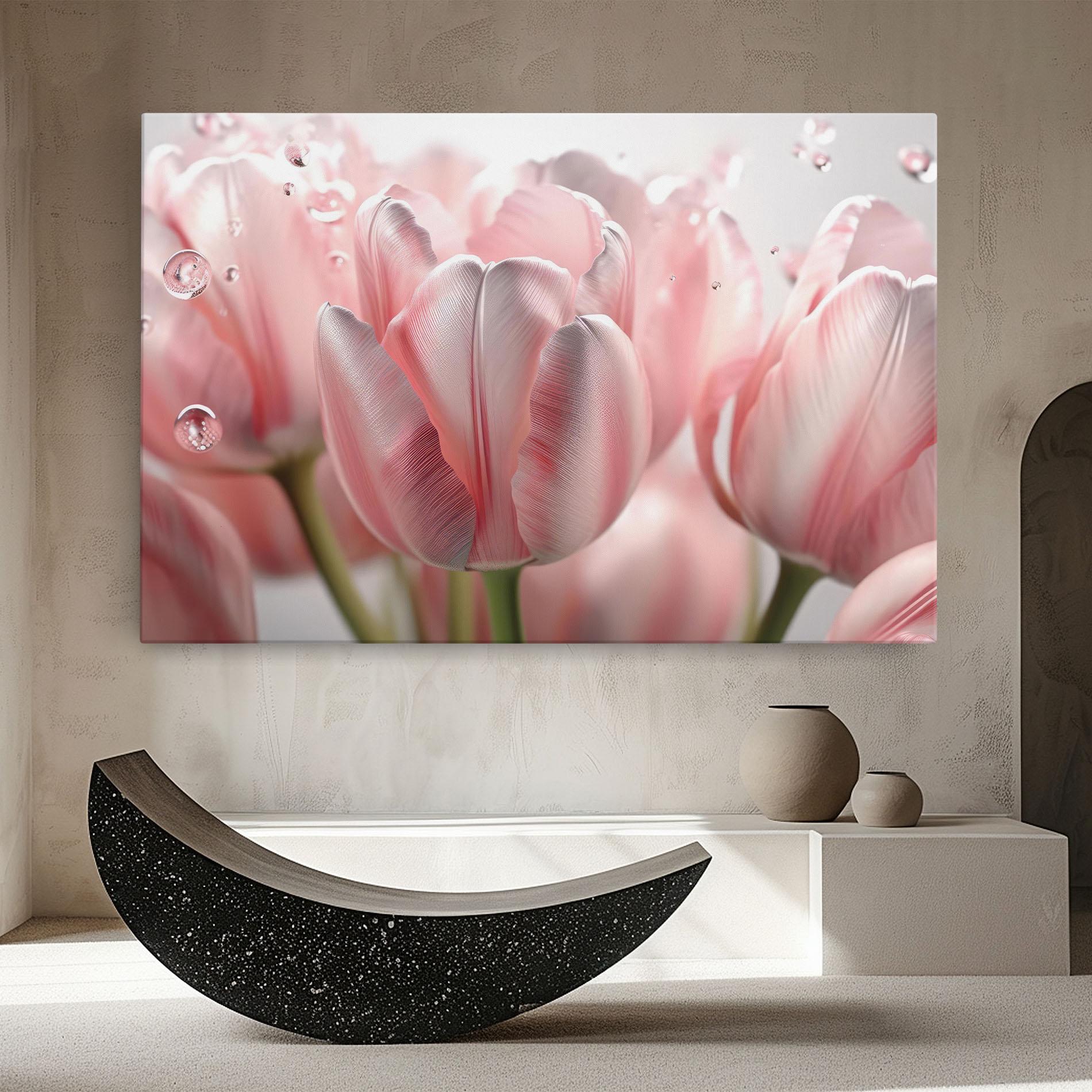 Leinwandbild Pink Pretty Tulips mockup 8
