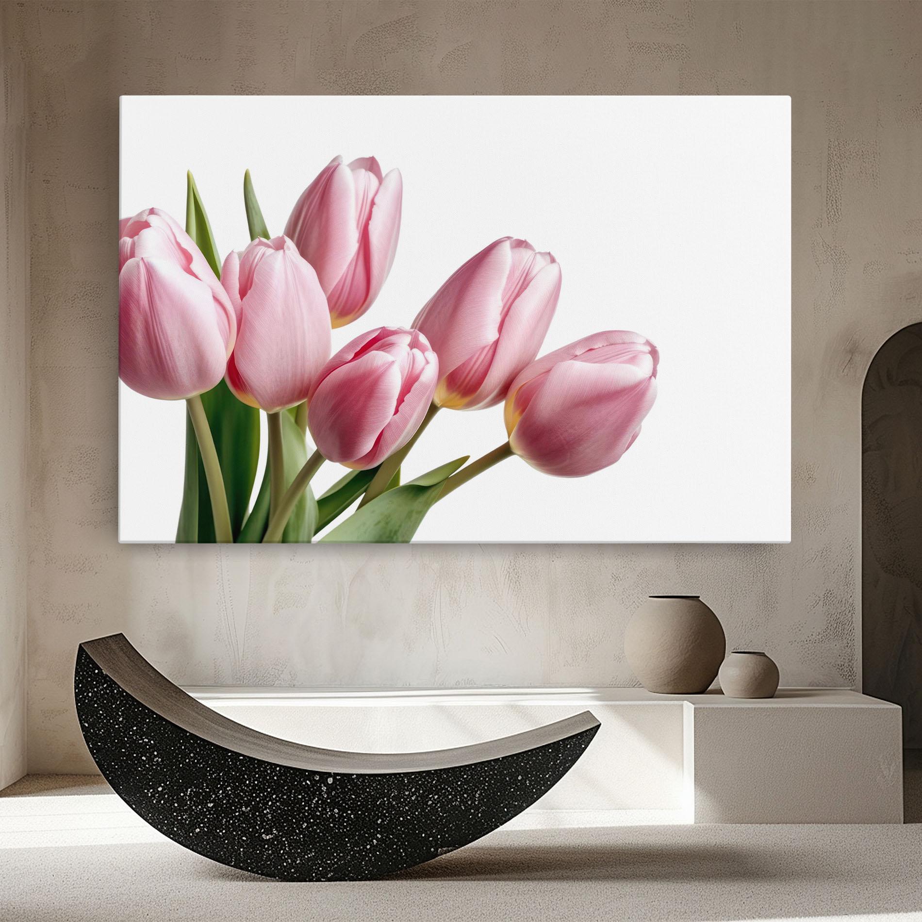 Leinwandbild Pink Tulips mockup 8