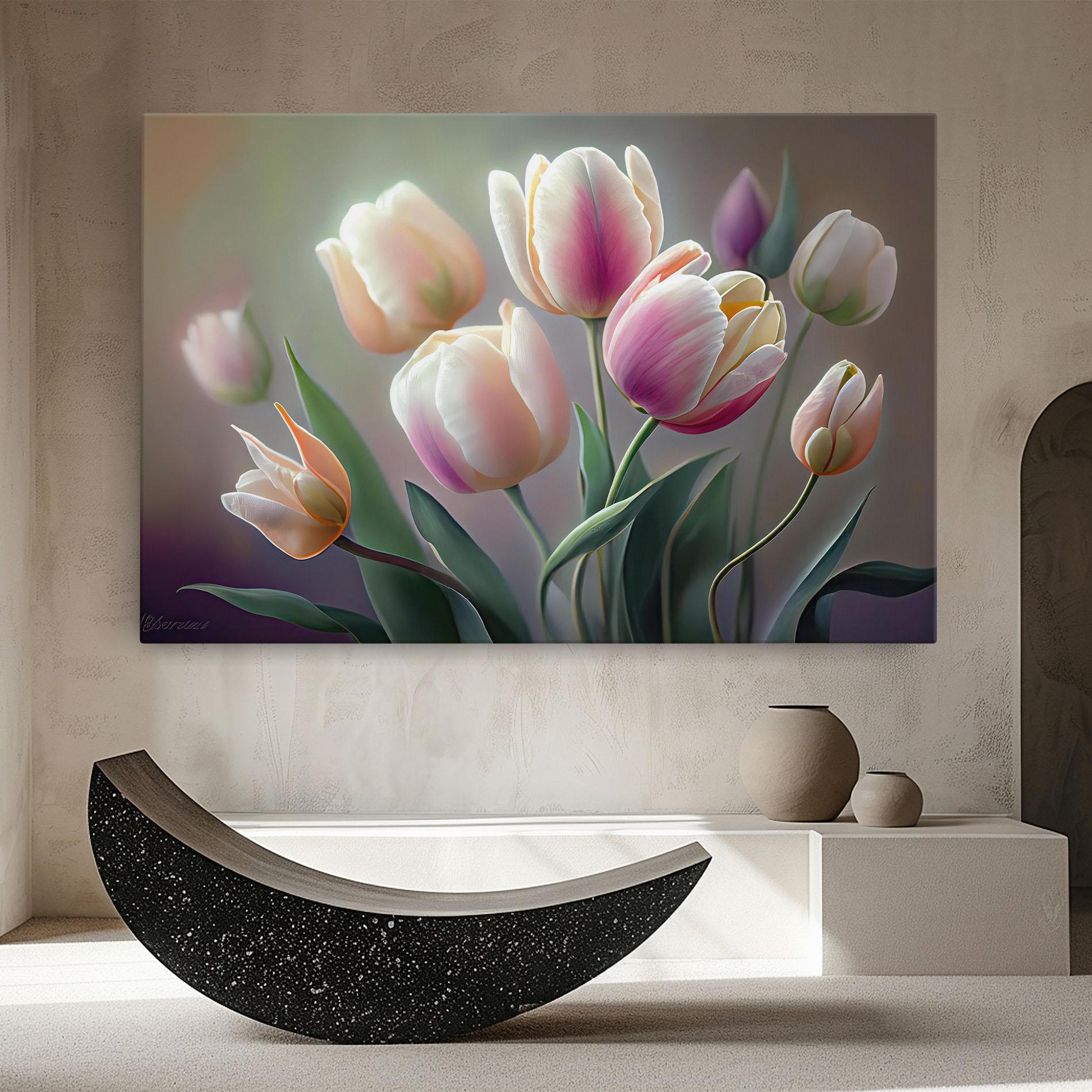 Leinwandbild Pretty Tulips mockup 8