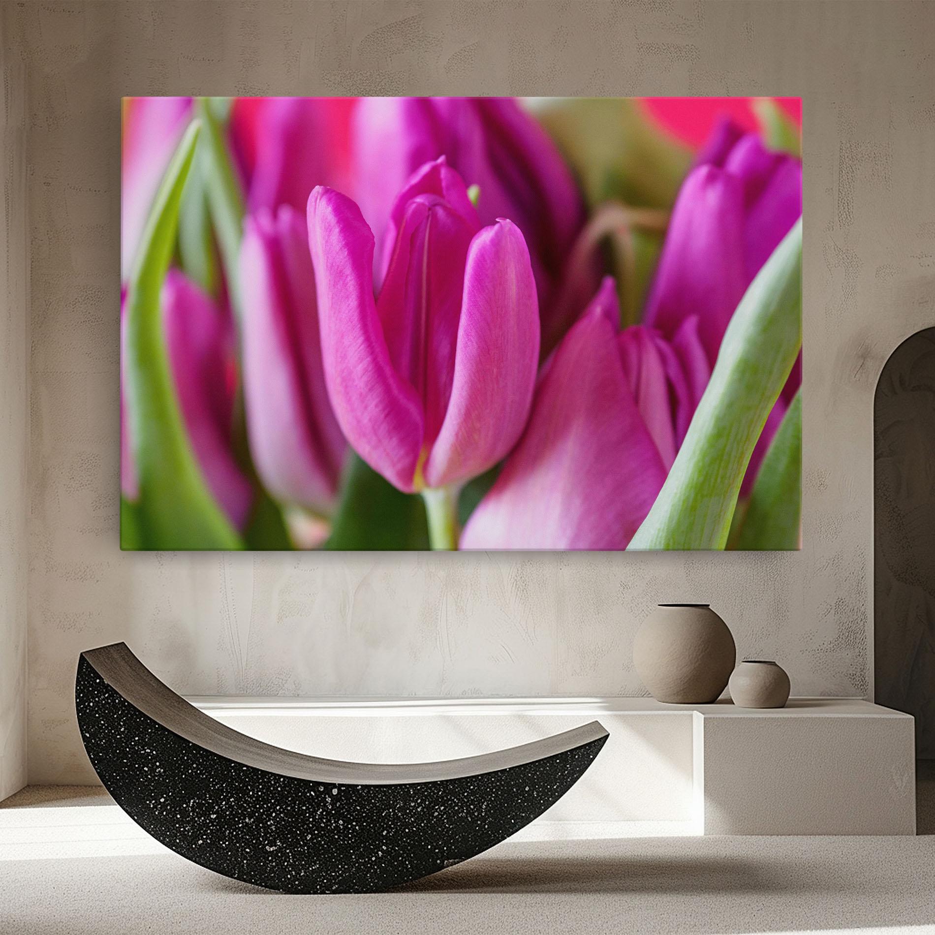 Leinwandbild Purple Tulip Close Up mockup 8