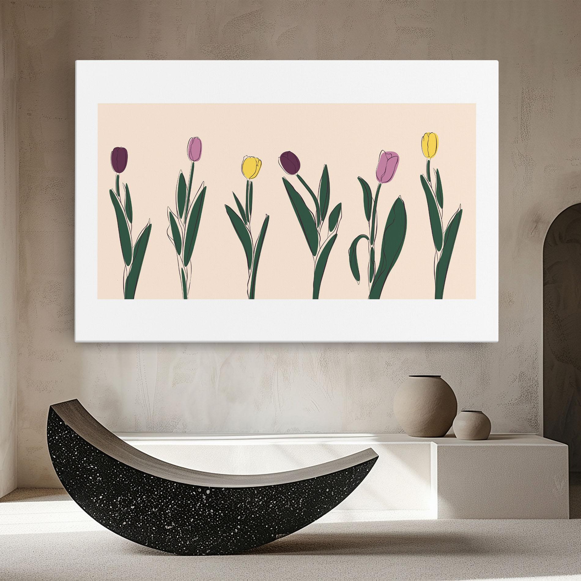 Leinwandbild Tulips Set mockup 8