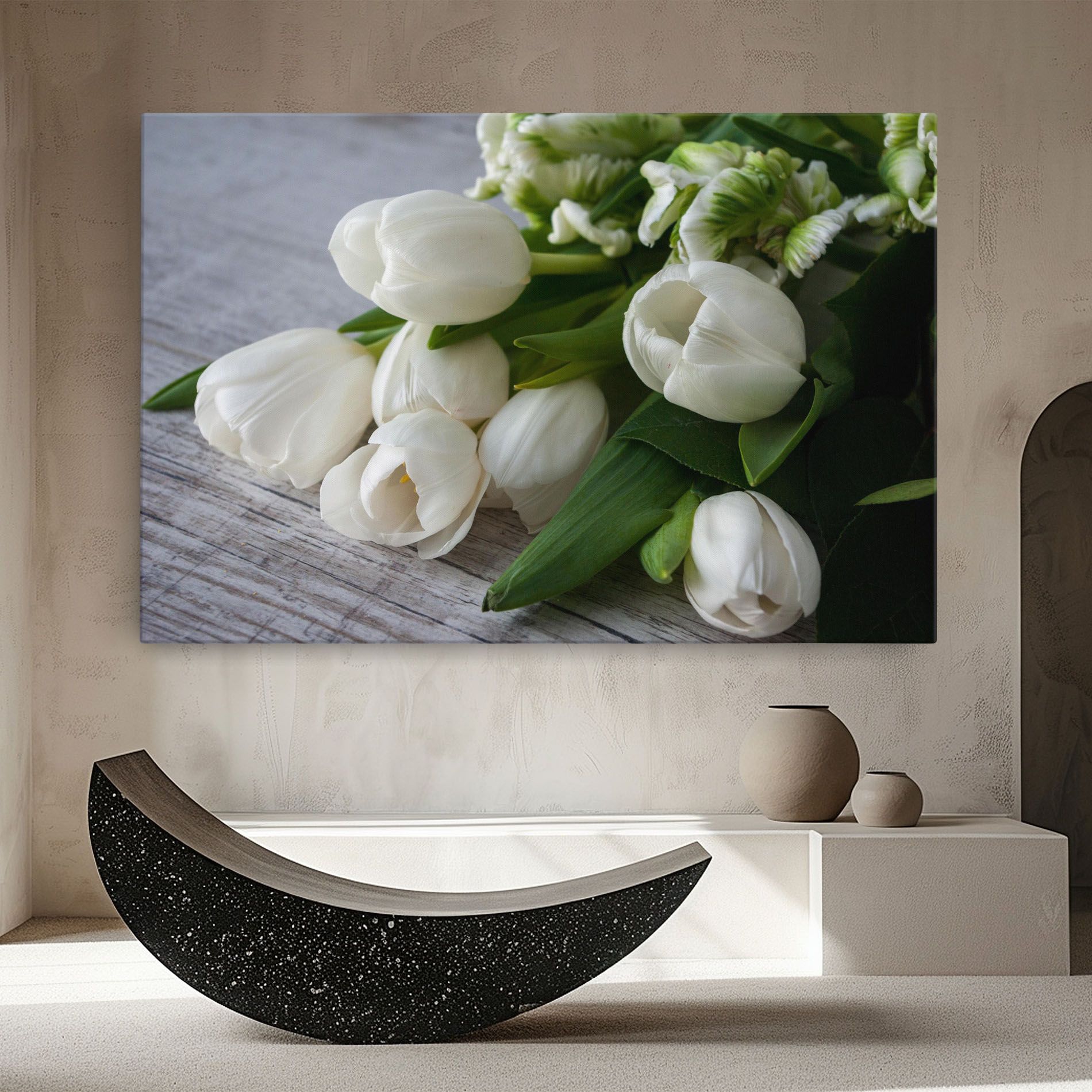 White Tulips Bouquet mockup 8