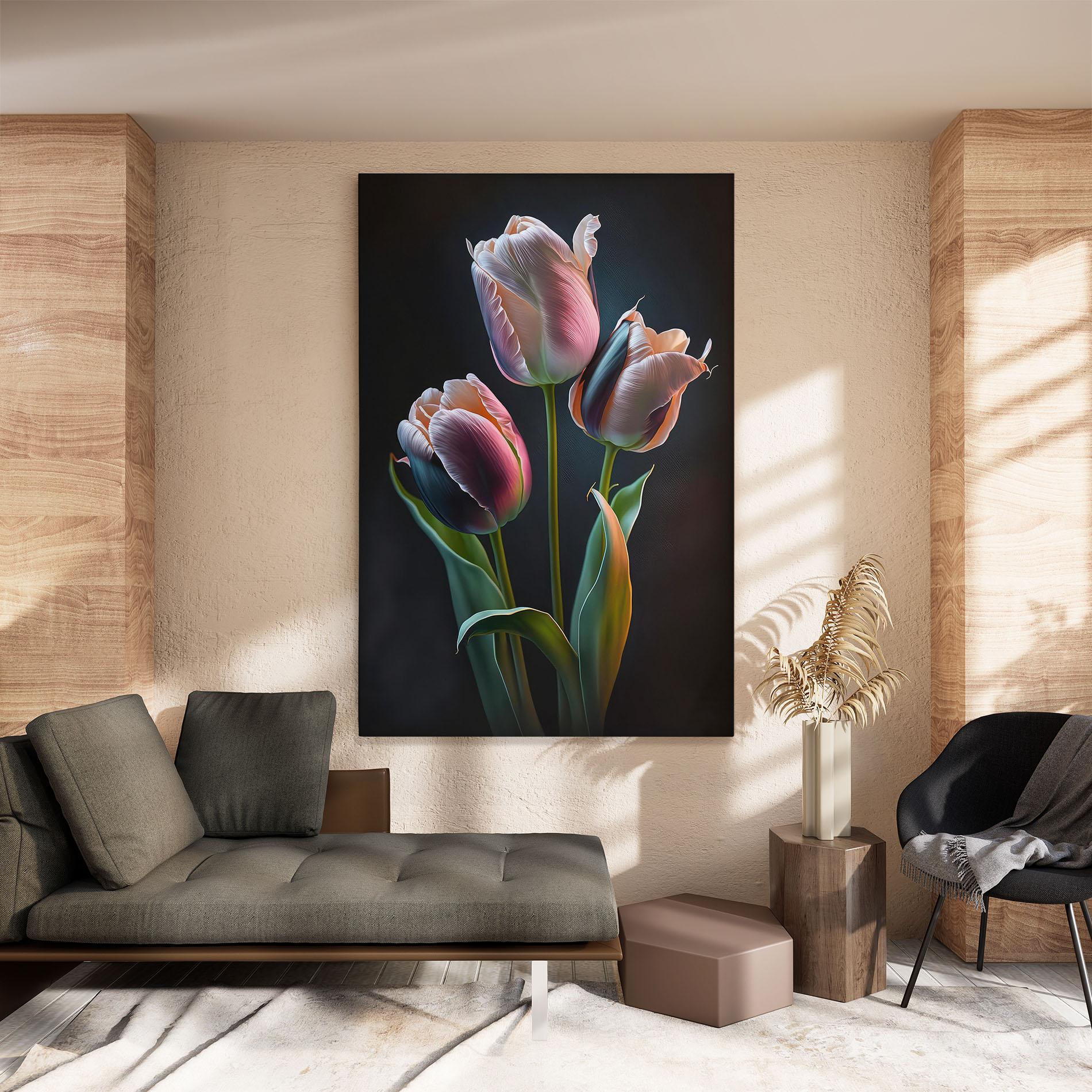 Leinwandbild Light Purple Tulips mockup 8