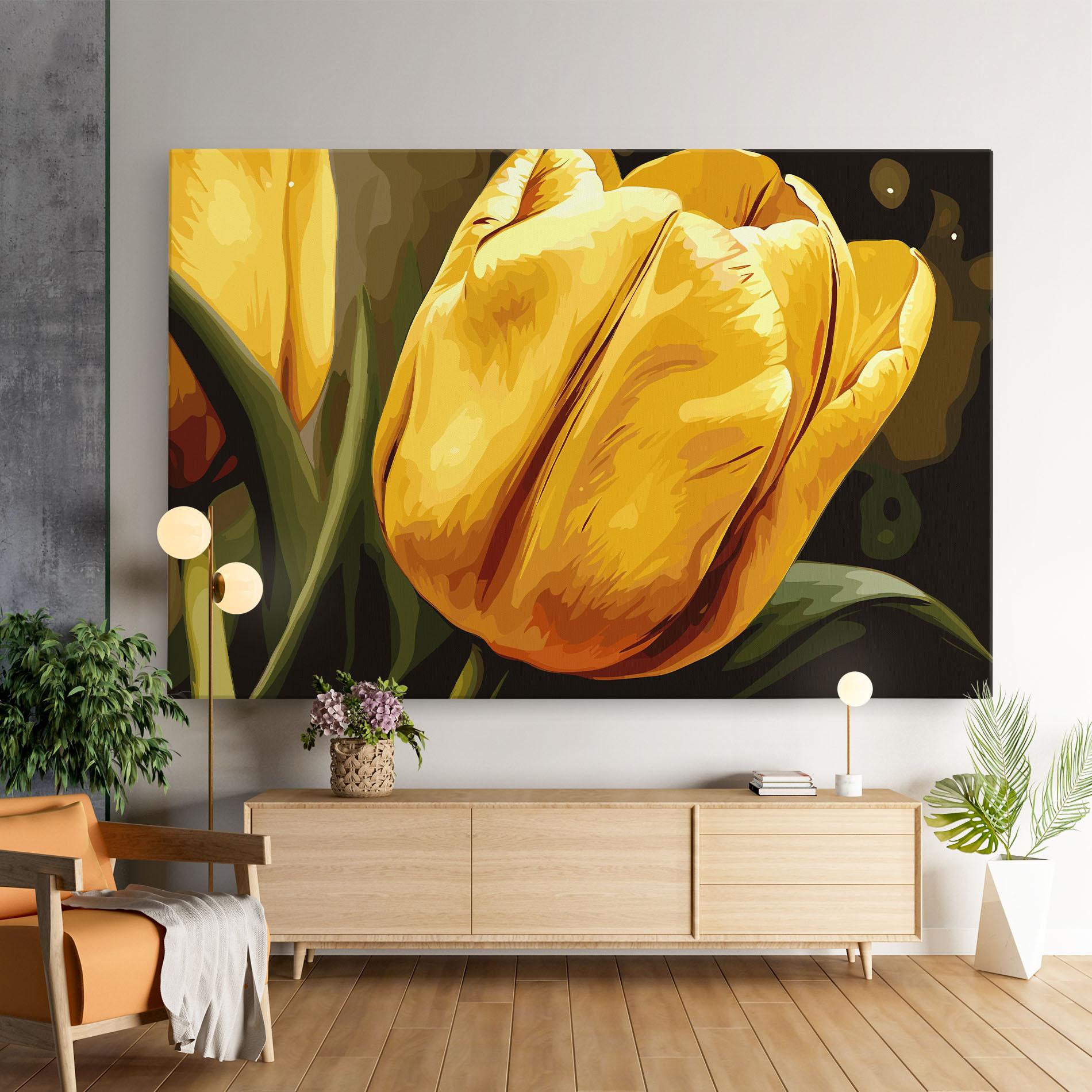 Leinwandbild Big Yellow Tulip mockup 9