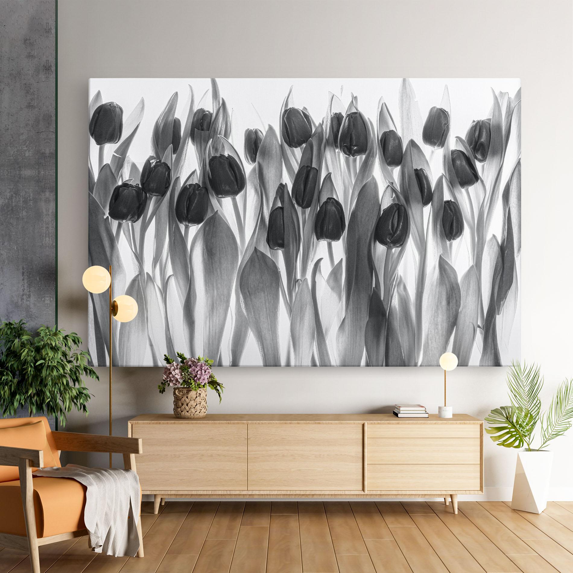 Leinwandbild Grey Tulips mockup 9