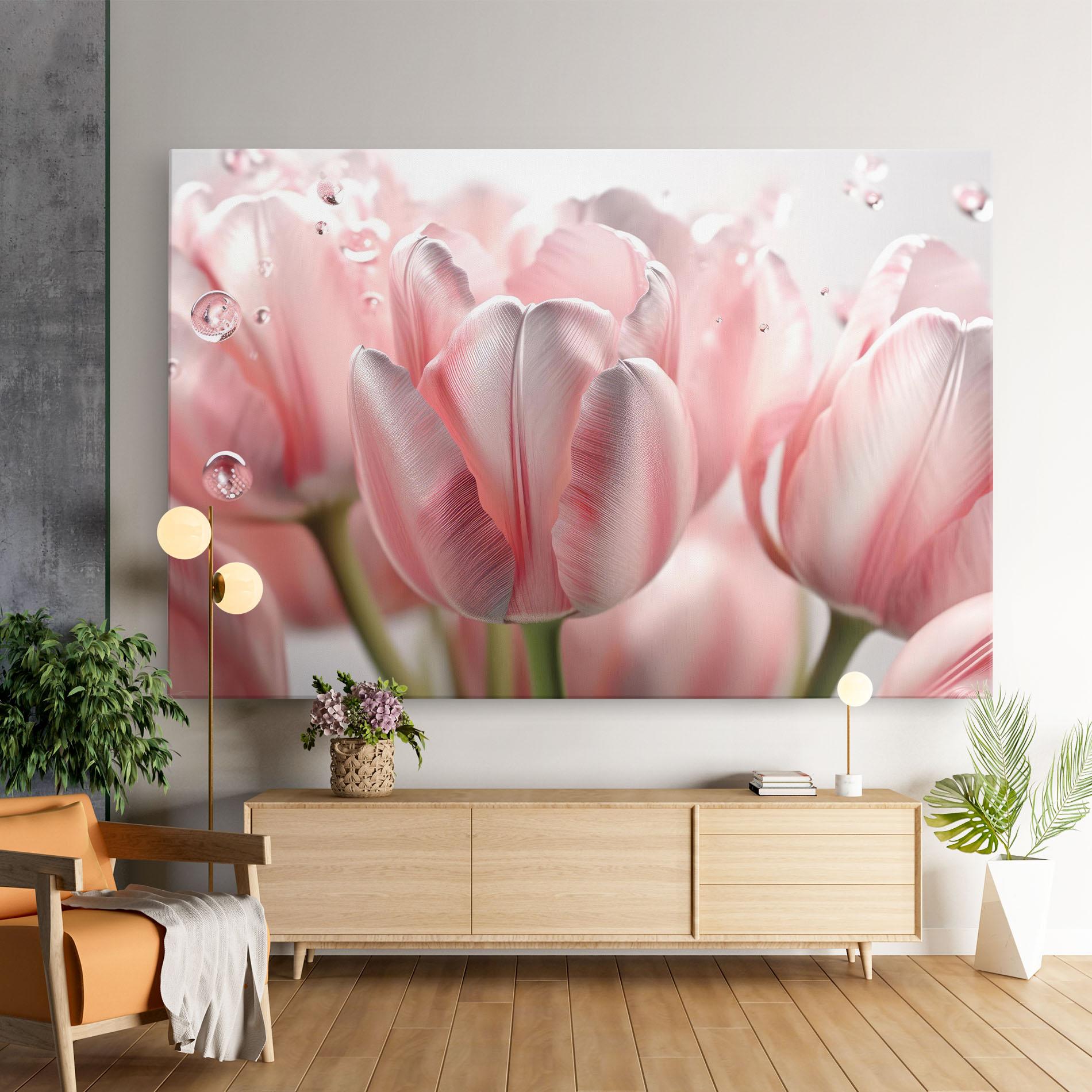 Leinwandbild Pink Pretty Tulips mockup 9