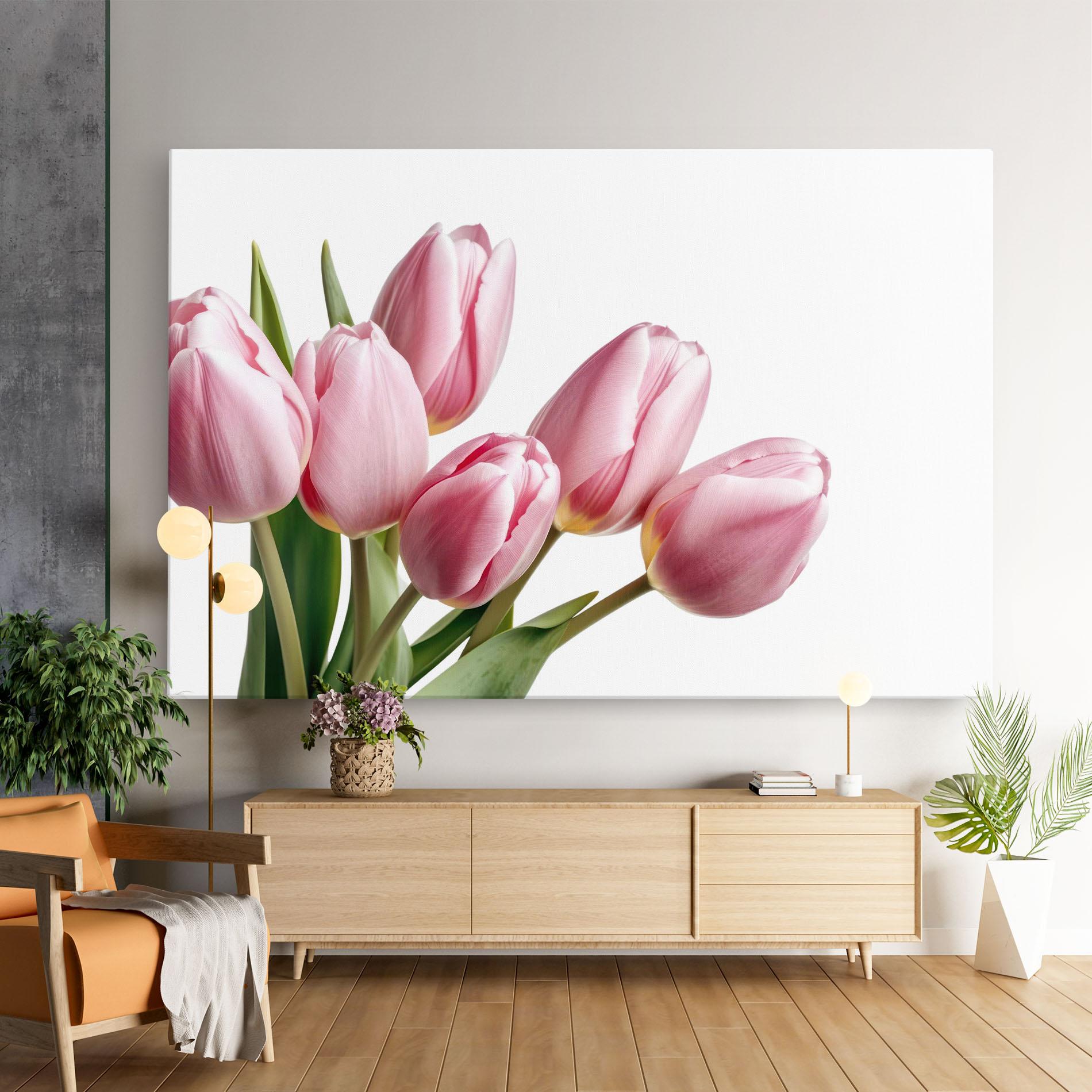 Leinwandbild Pink Tulips mockup 9