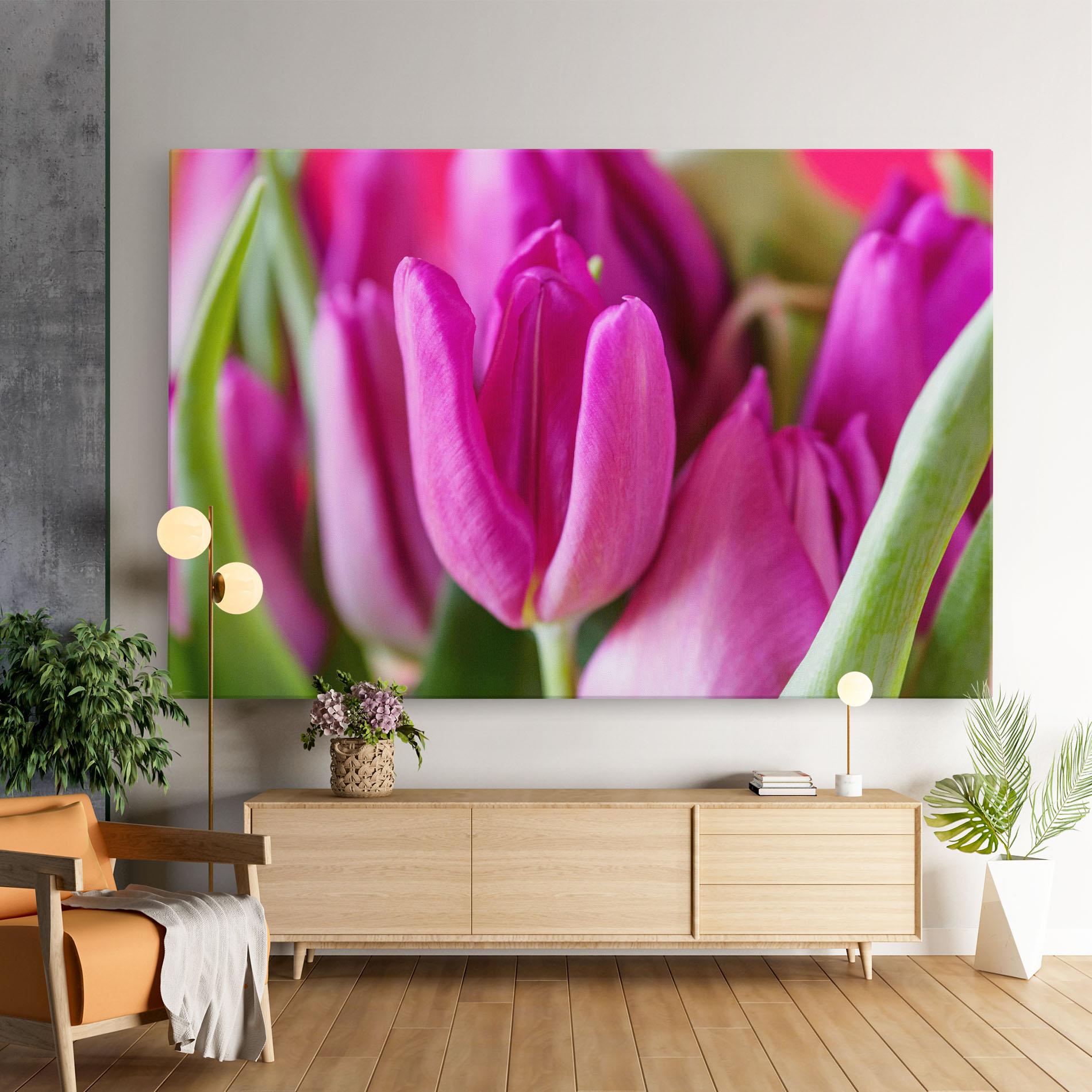 Leinwandbild Purple Tulip Close Up mockup 9