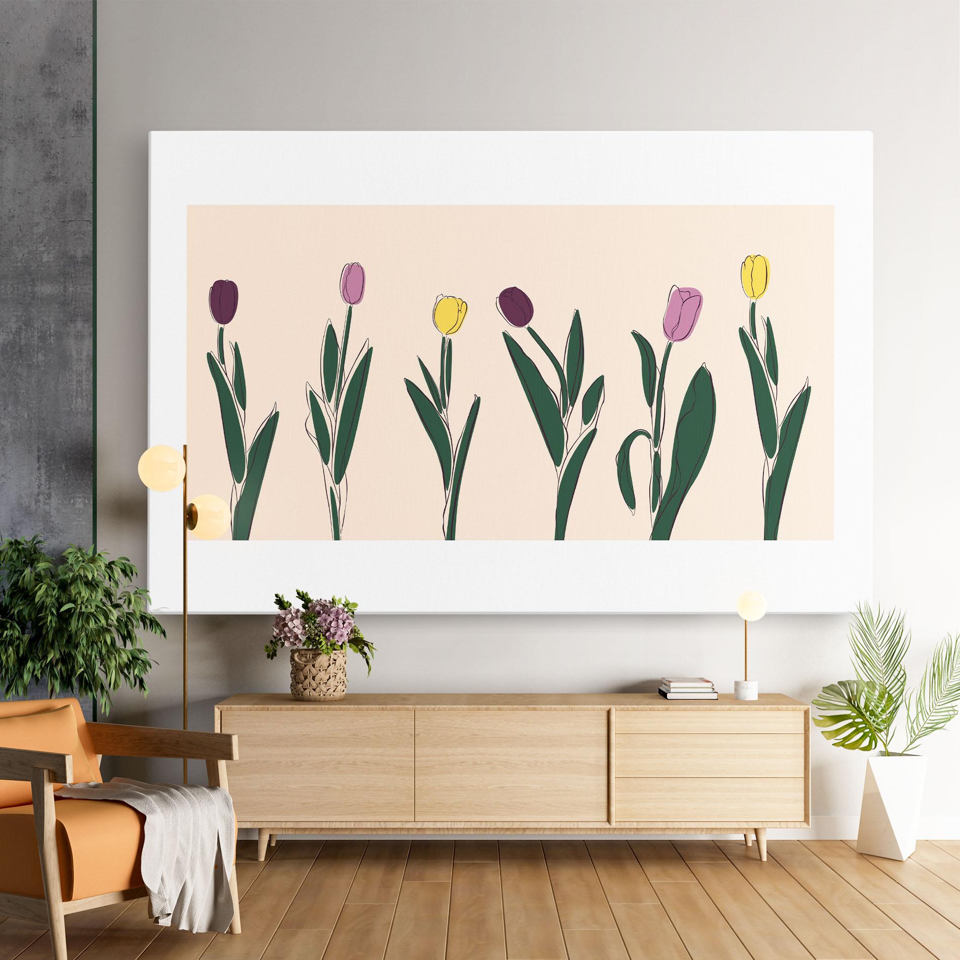 Leinwandbild Tulips Set mockup 9