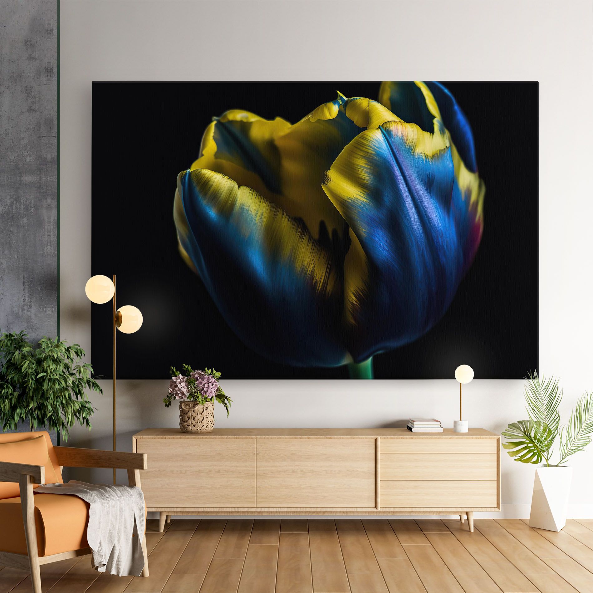 Yellow Blue Tulip mockup 9