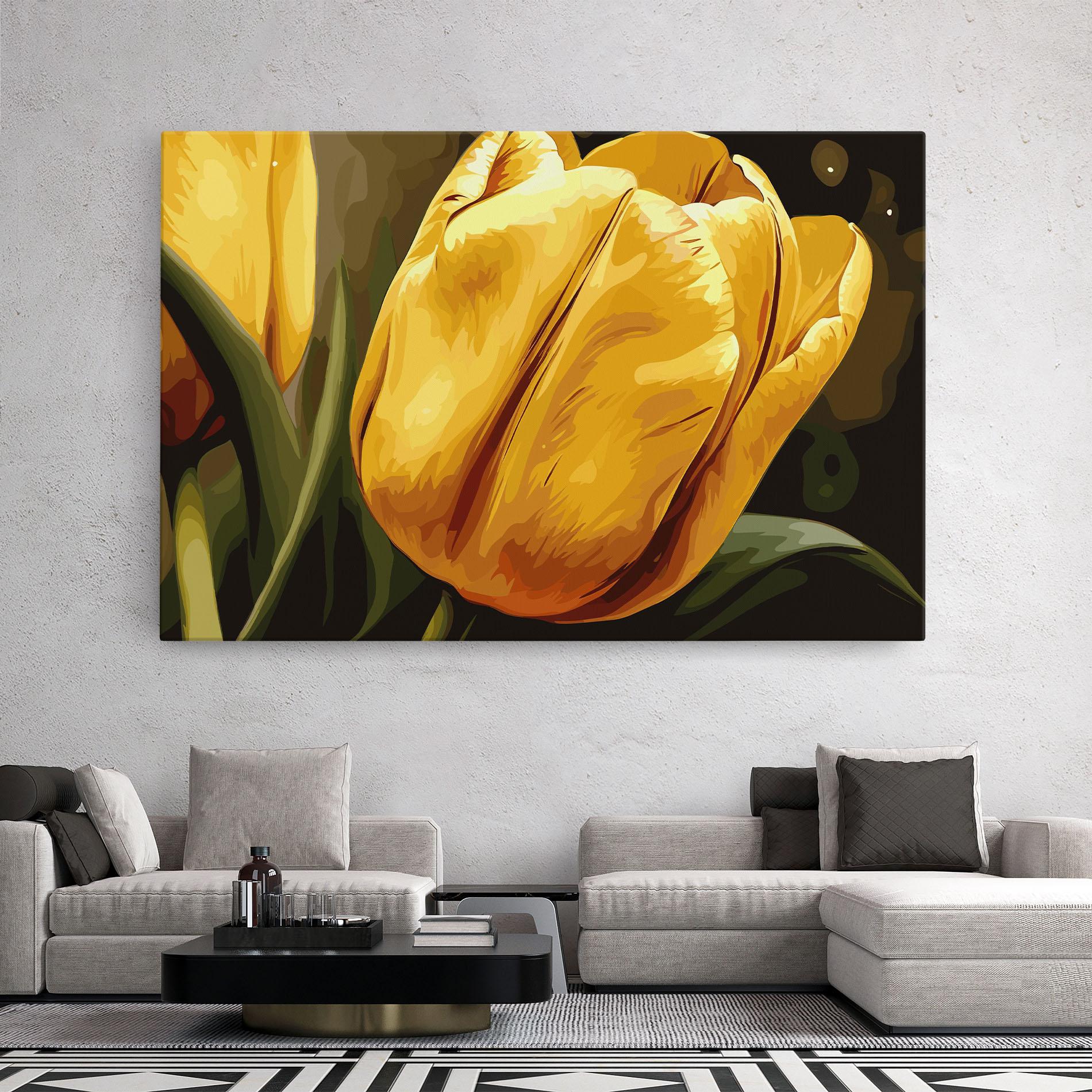 Leinwandbild Big Yellow Tulip mockup 2