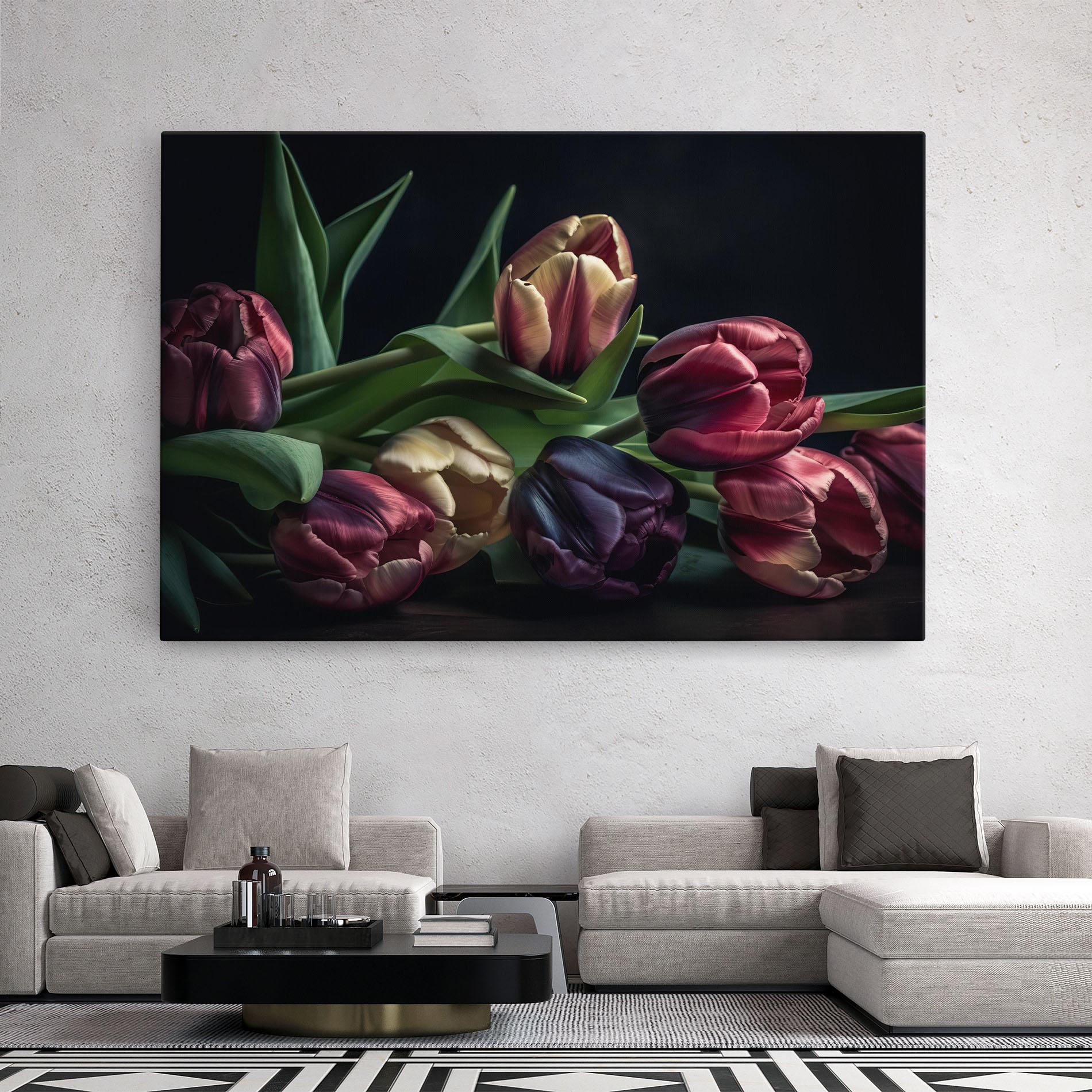 Leinwandbild Dark Purple Tulip mockup 2