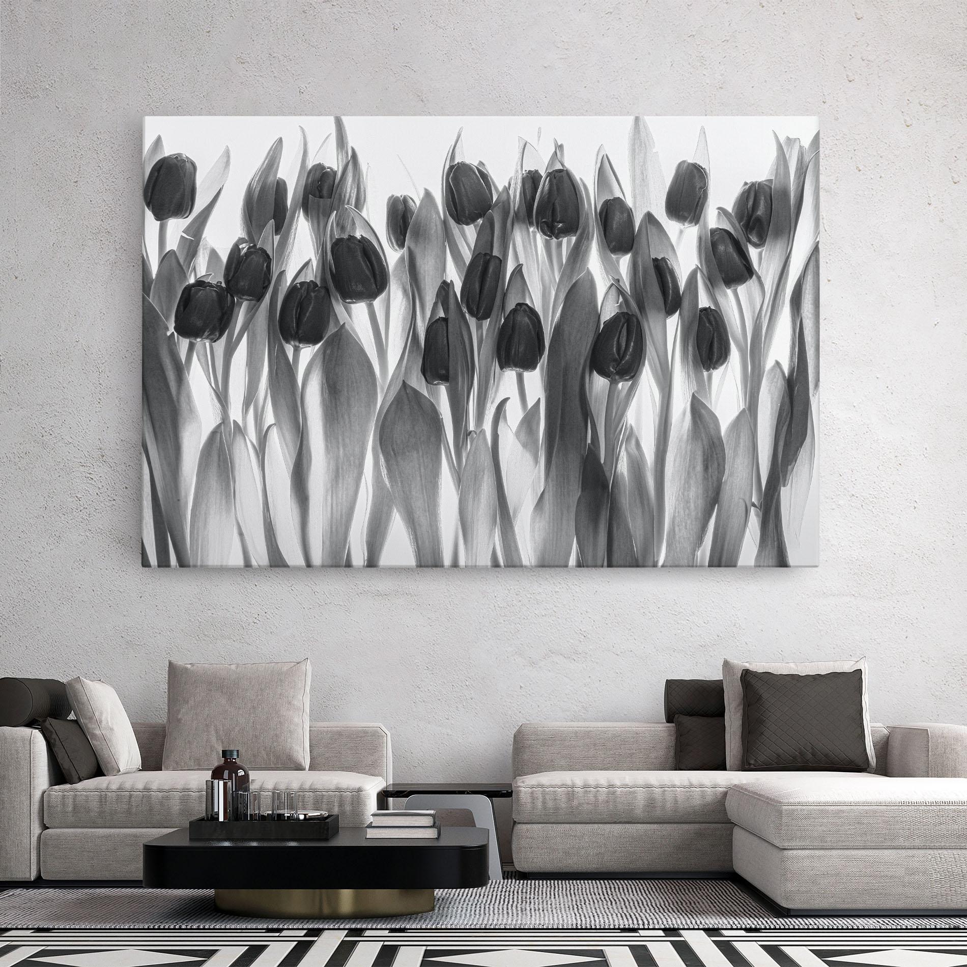 Leinwandbild Grey Tulips mockup 2