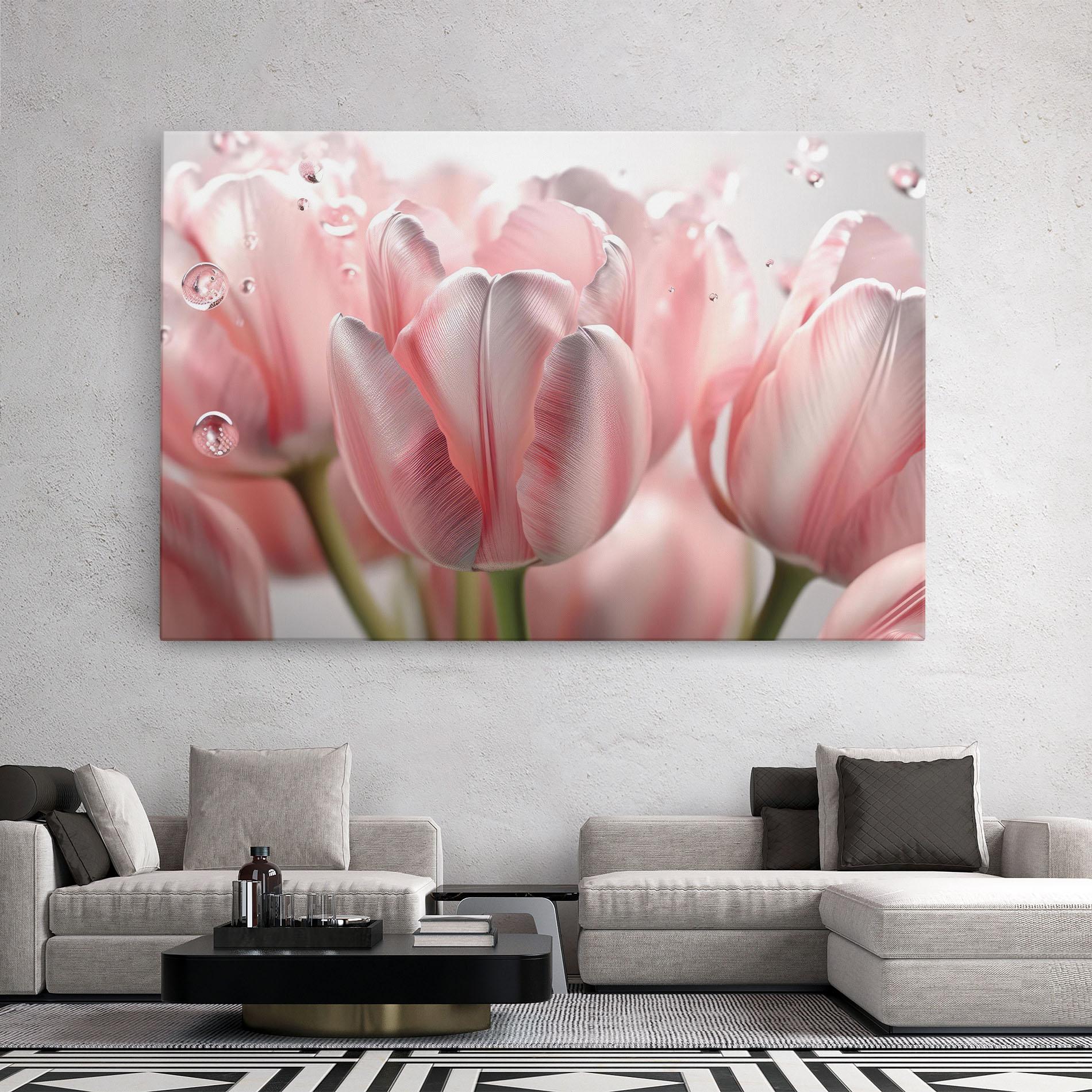 Leinwandbild Pink Pretty Tulips mockup 2
