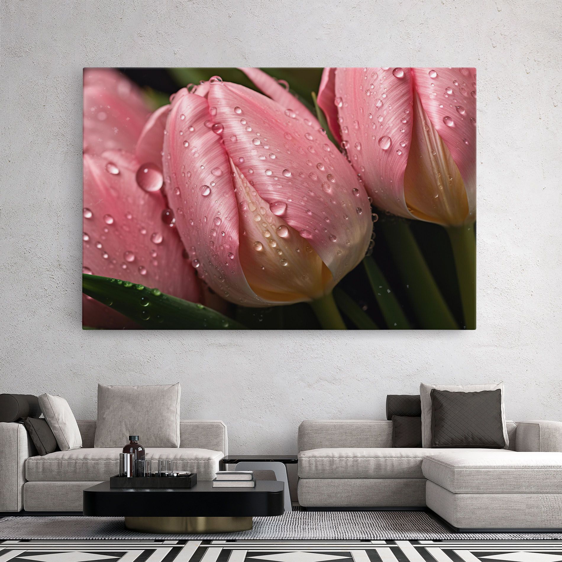 Pink Tulip With Drops mockup 2