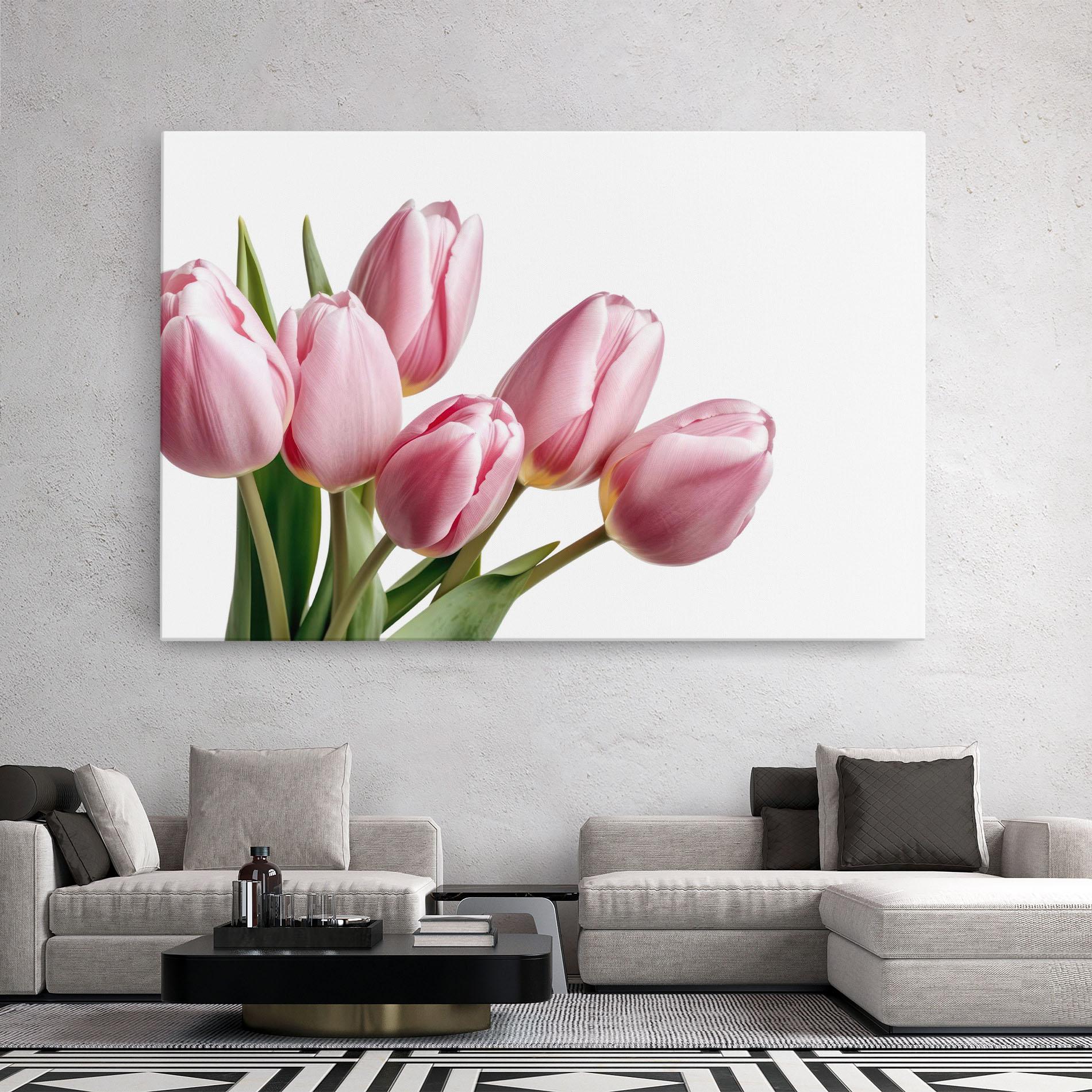 Leinwandbild Pink Tulips mockup 2