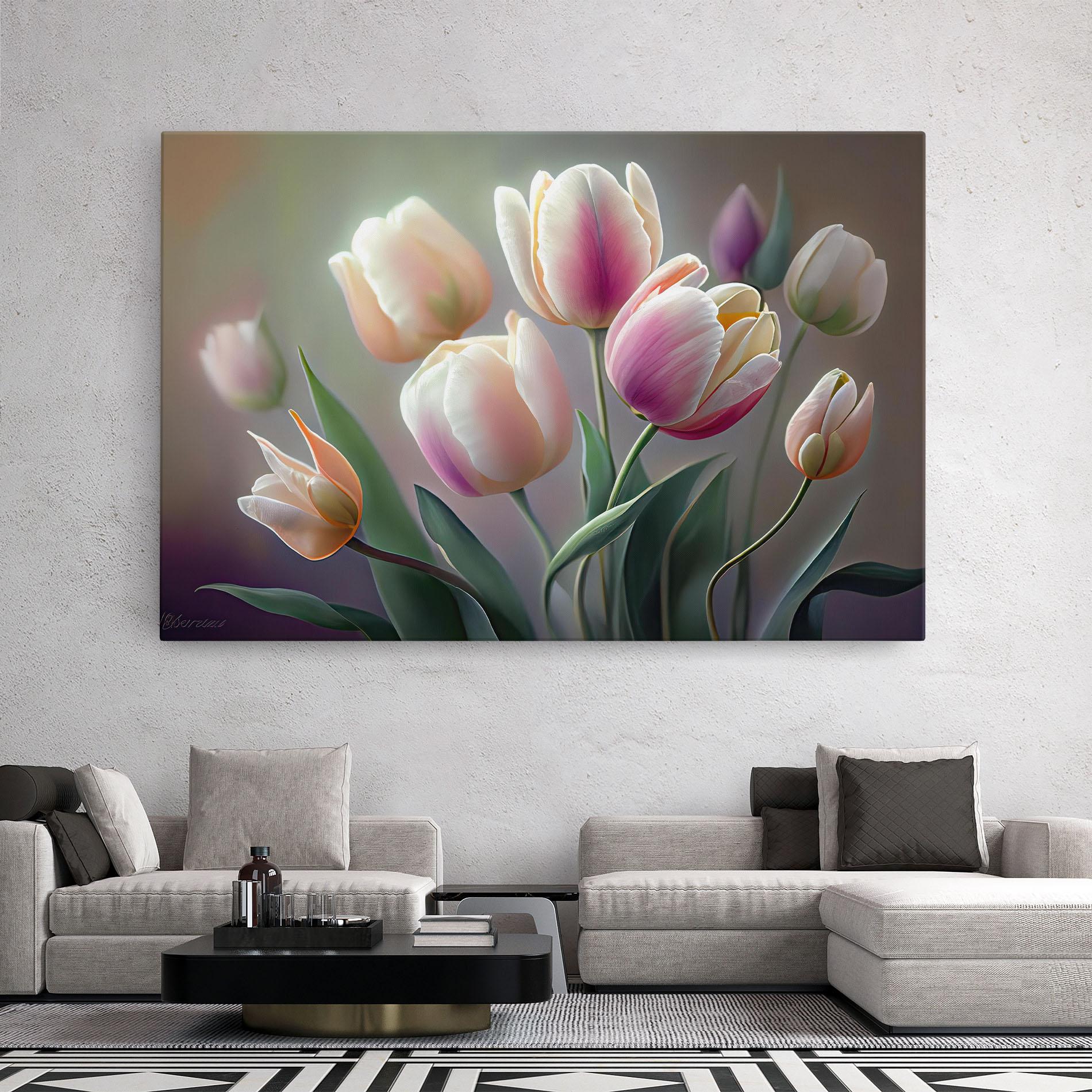 Leinwandbild Pretty Tulips mockup 2