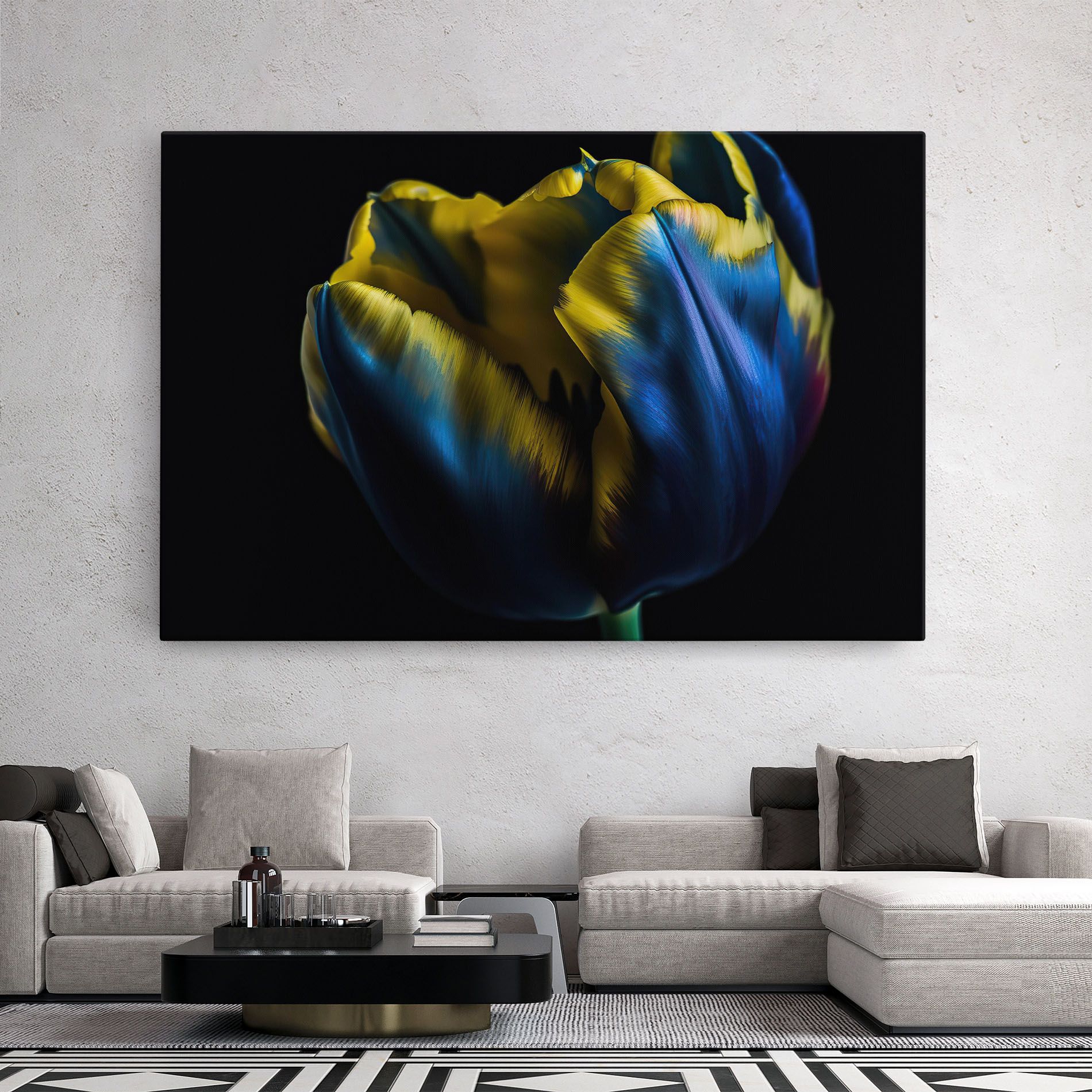 Yellow Blue Tulip mockup 2