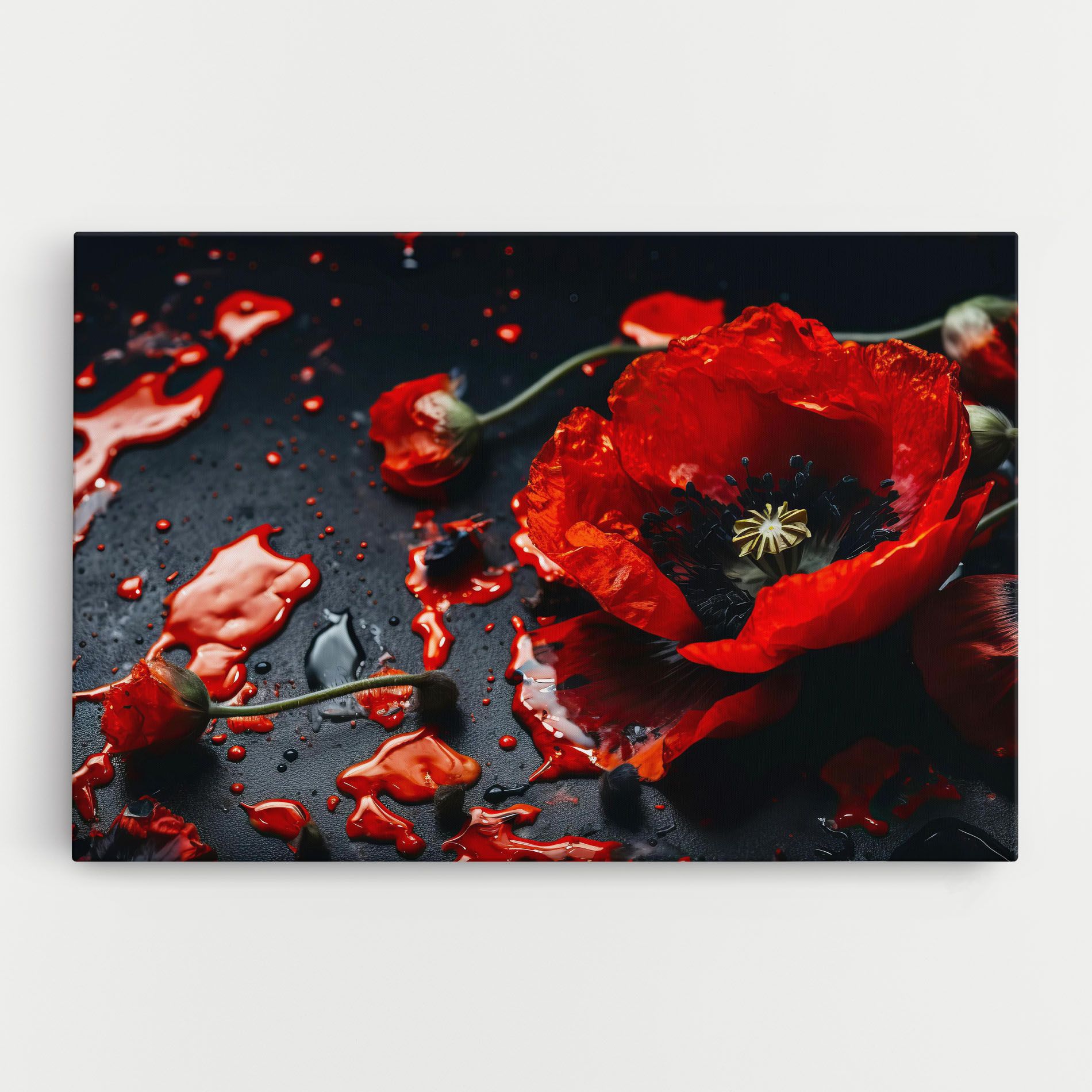 Beautiful Red Poppy Liquid mockup 0