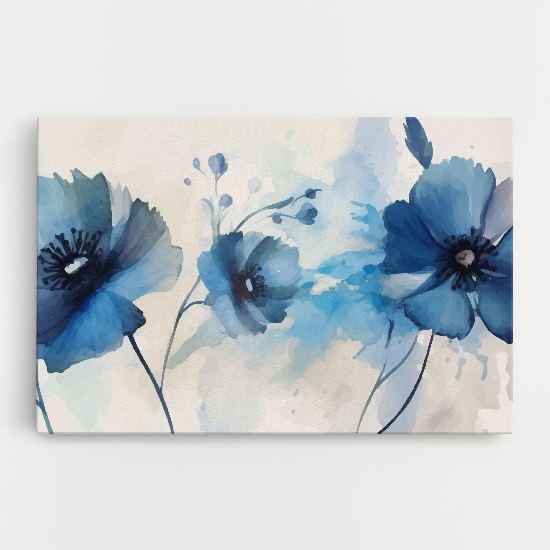 Leinwandbild Blue Poppies mockup 0
