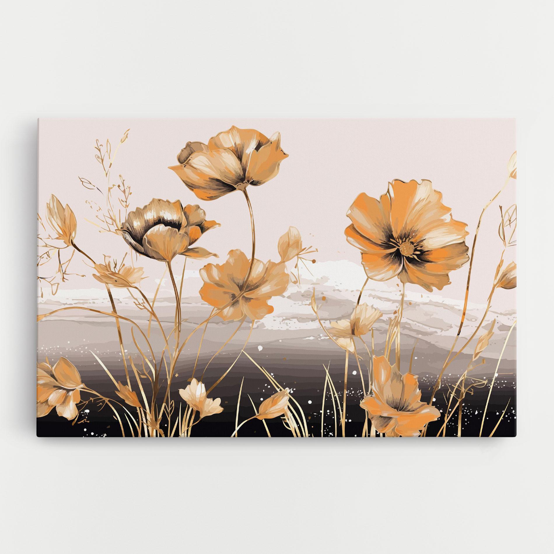 Leinwandbild Gold Black Poppy mockup 0