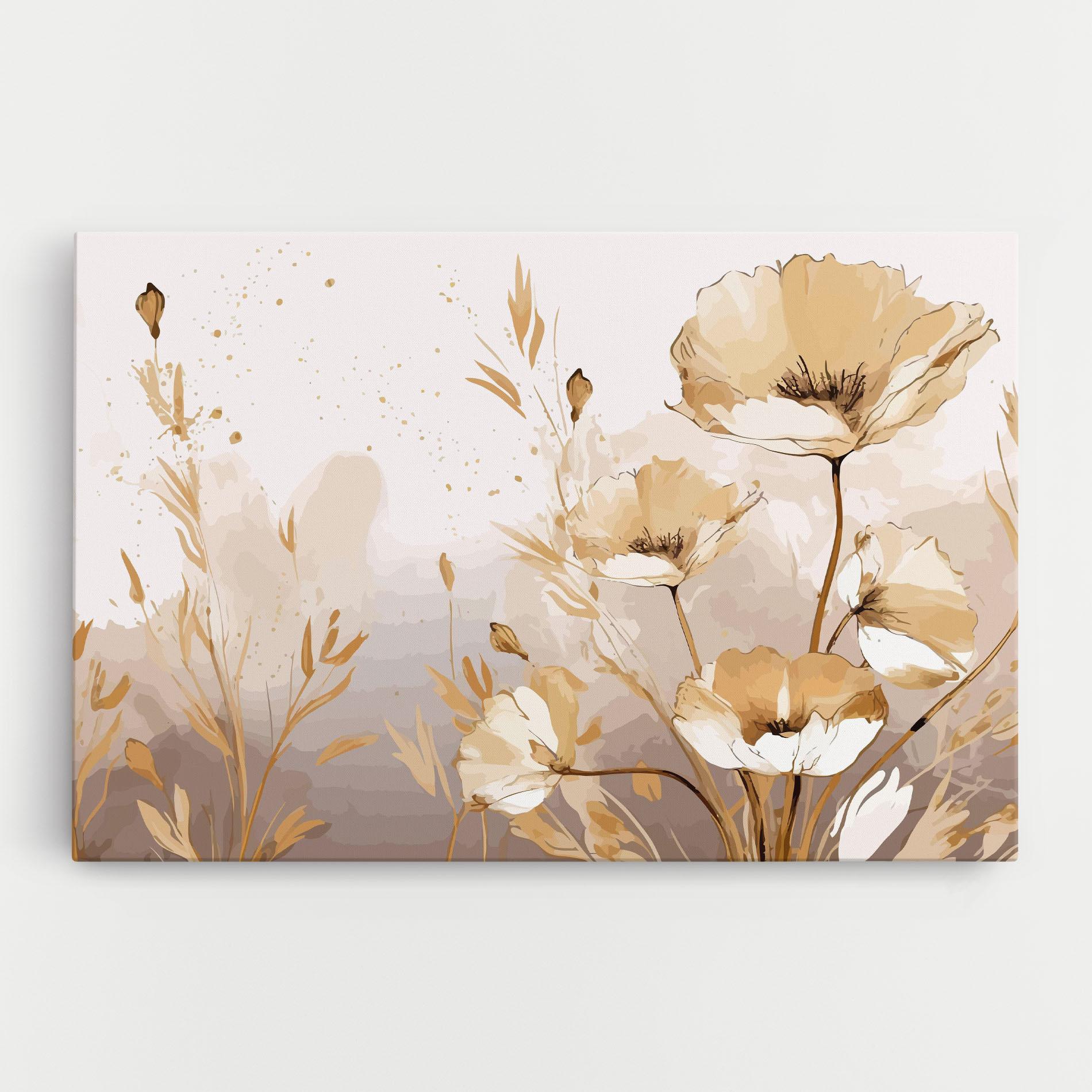 Leinwandbild Gold Cream Poppy mockup 0