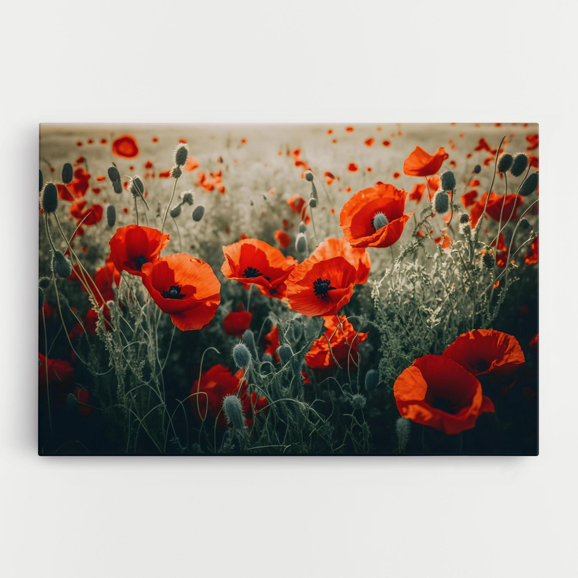 Leinwandbild Poppy Grass Field mockup 0