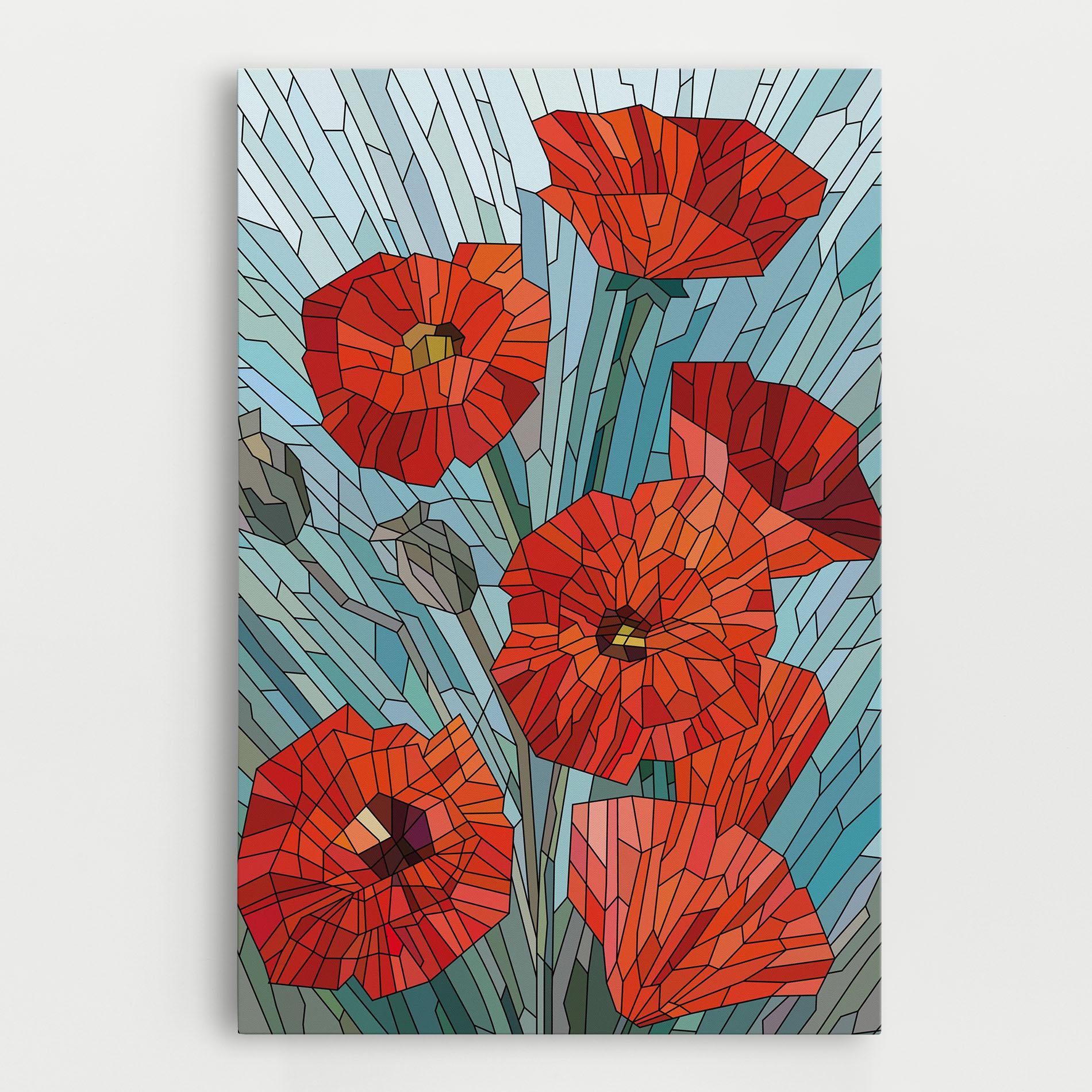 Leinwandbild Blue Glass Poppy mockup 0