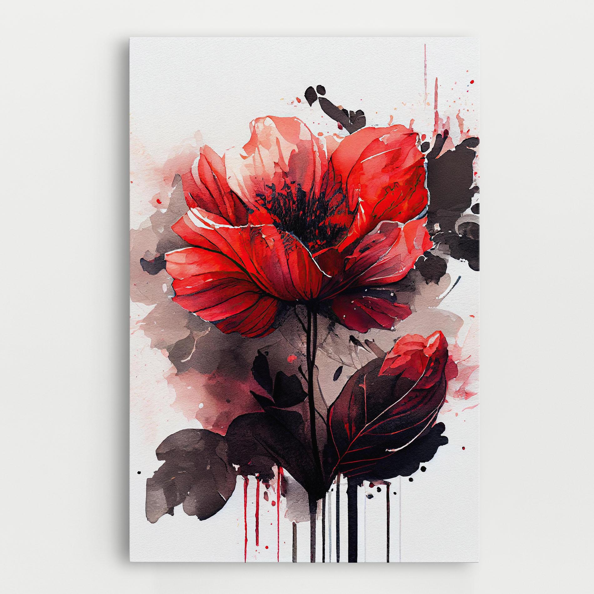 Leinwandbild Watercolor Poppy mockup 0