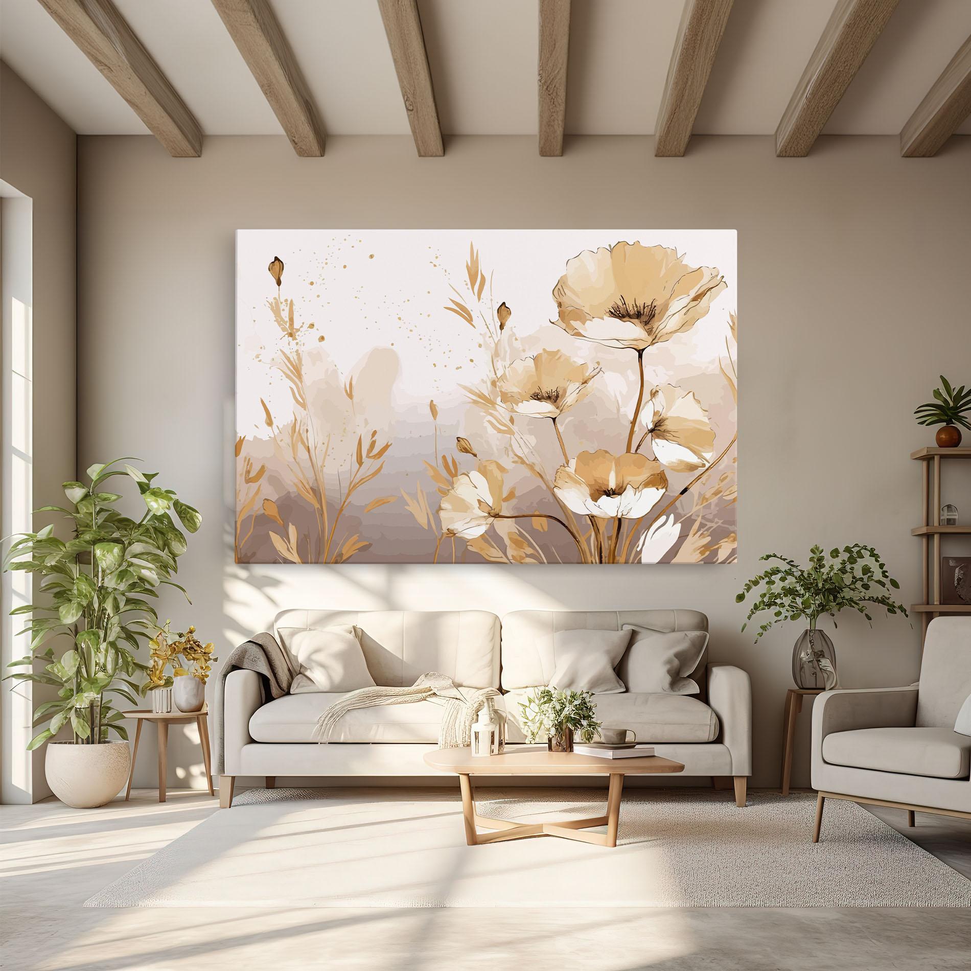 Leinwandbild Gold Cream Poppy mockup 6