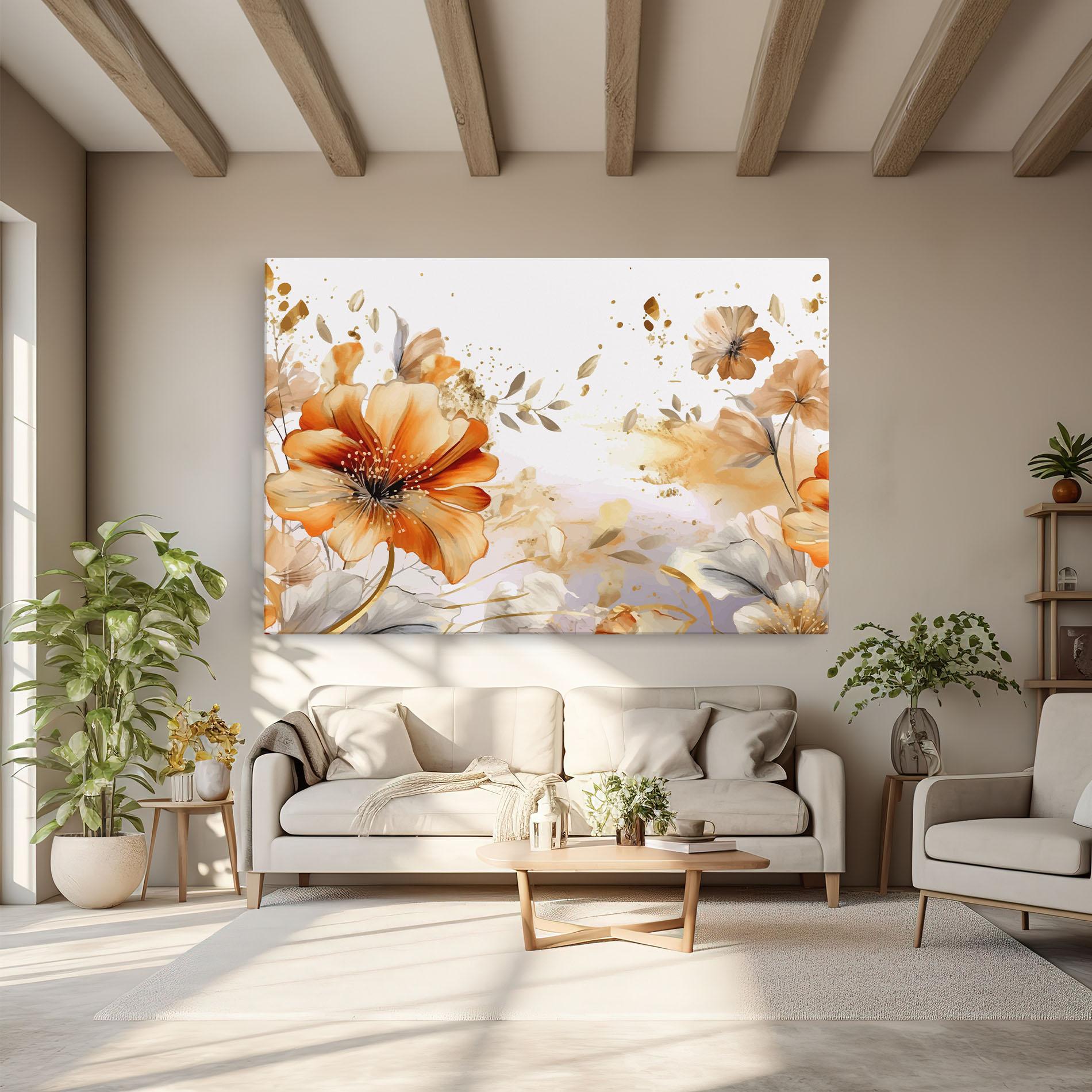 Leinwandbild Gold Orange Poppy mockup 6