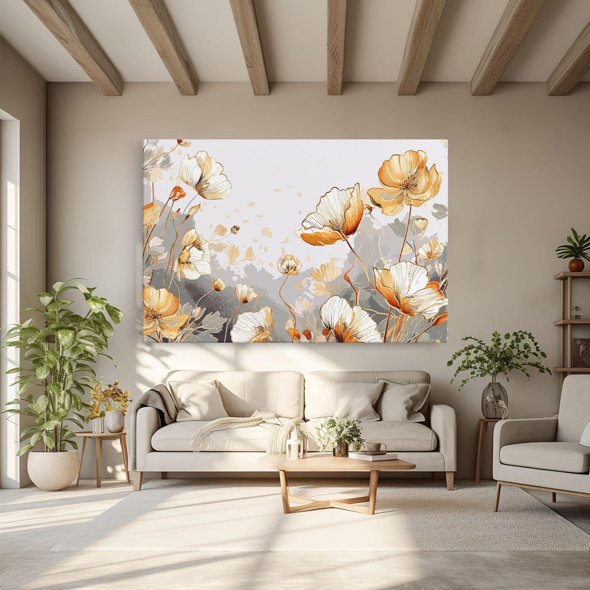 Leinwandbild Gold Poppies mockup 6