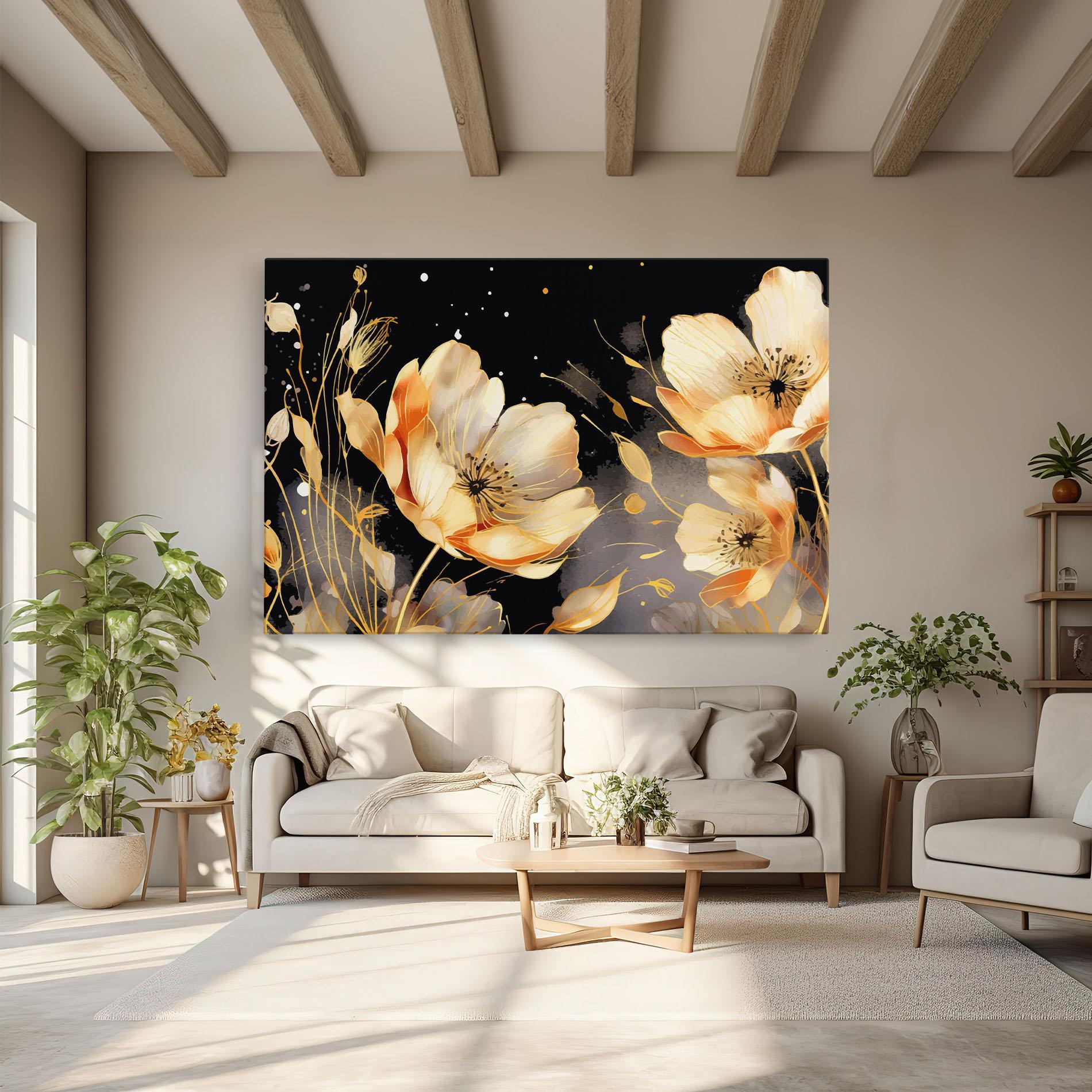 Leinwandbild Gold Poppy Black mockup 6