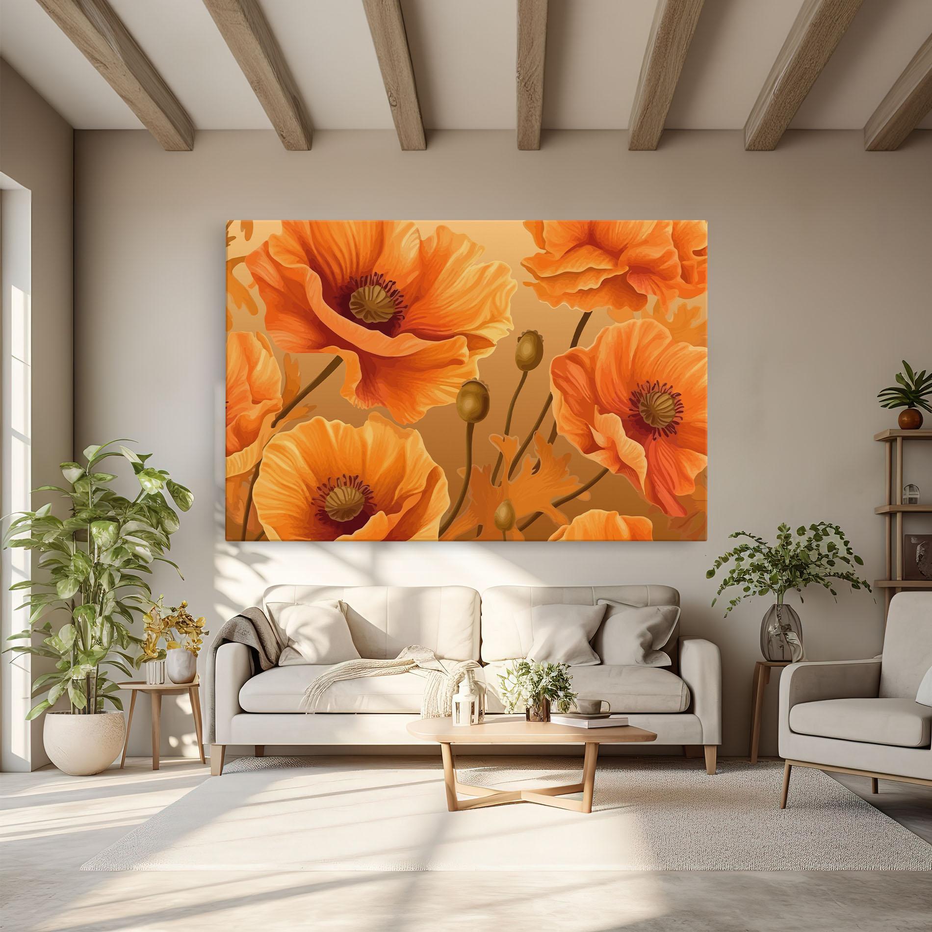 Leinwandbild Pastel Orange Poppy mockup 6