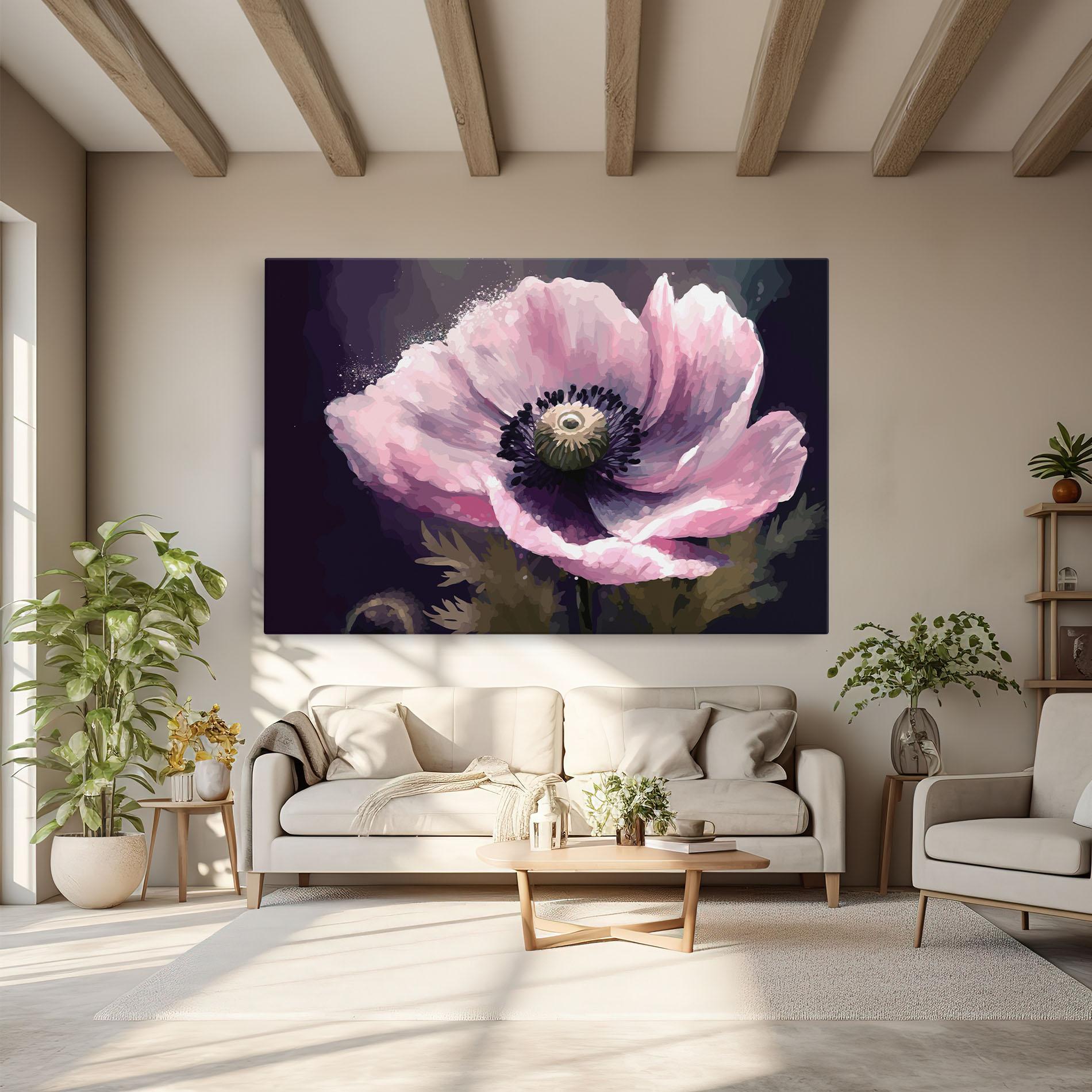 Leinwandbild Pretty Pink Poppy mockup 6