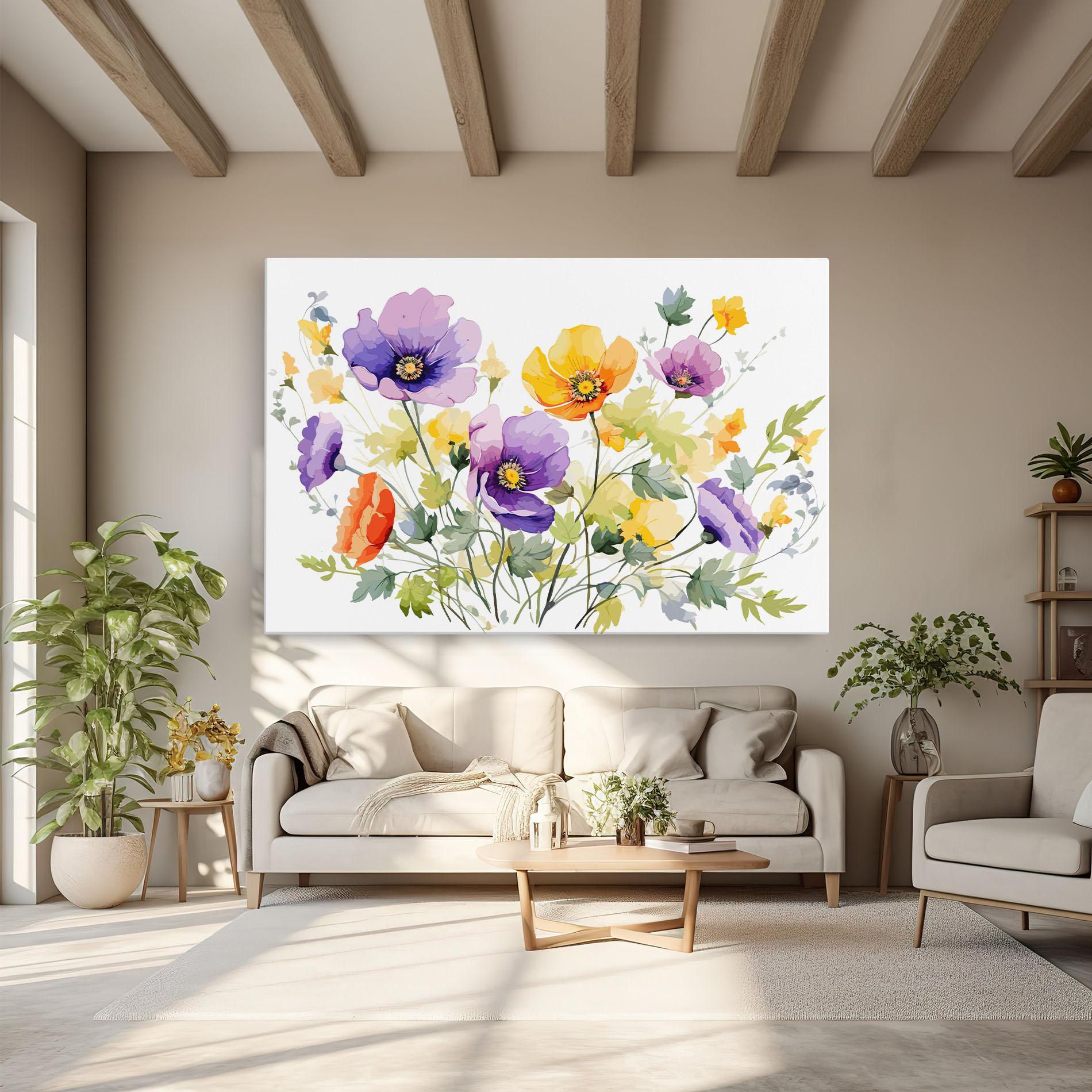 Leinwandbild Purple Orange Poppy mockup 6