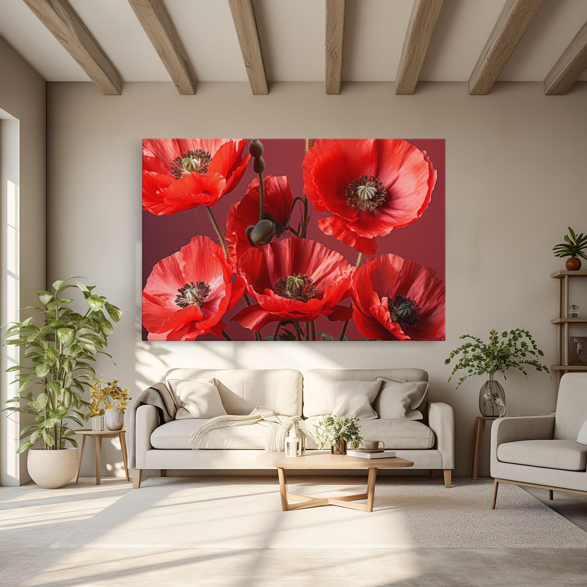 Leinwandbild Red Poppies mockup 6