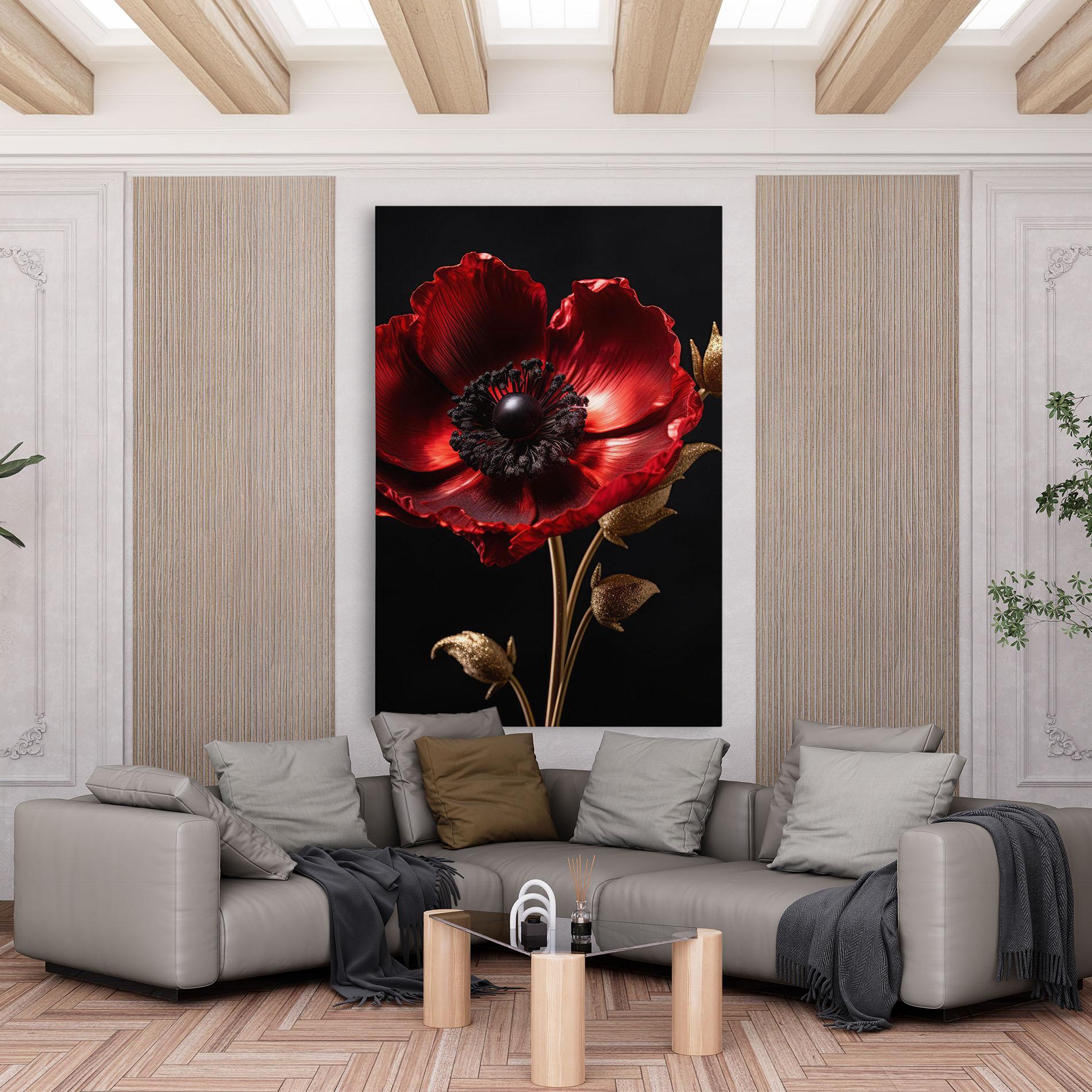 Leinwandbild Dark Red Poppy mockup 6