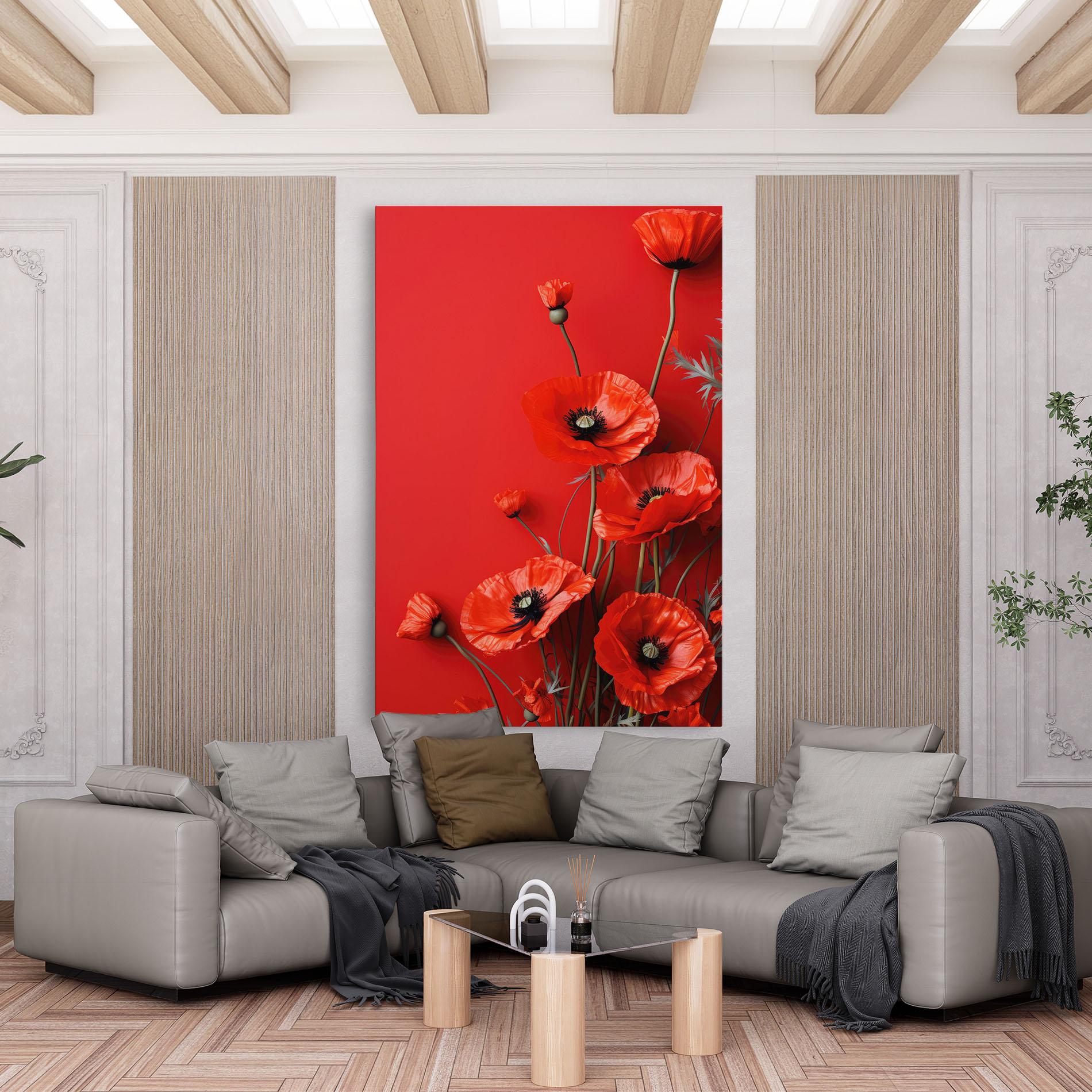 Leinwandbild Poppies On The Table mockup 6