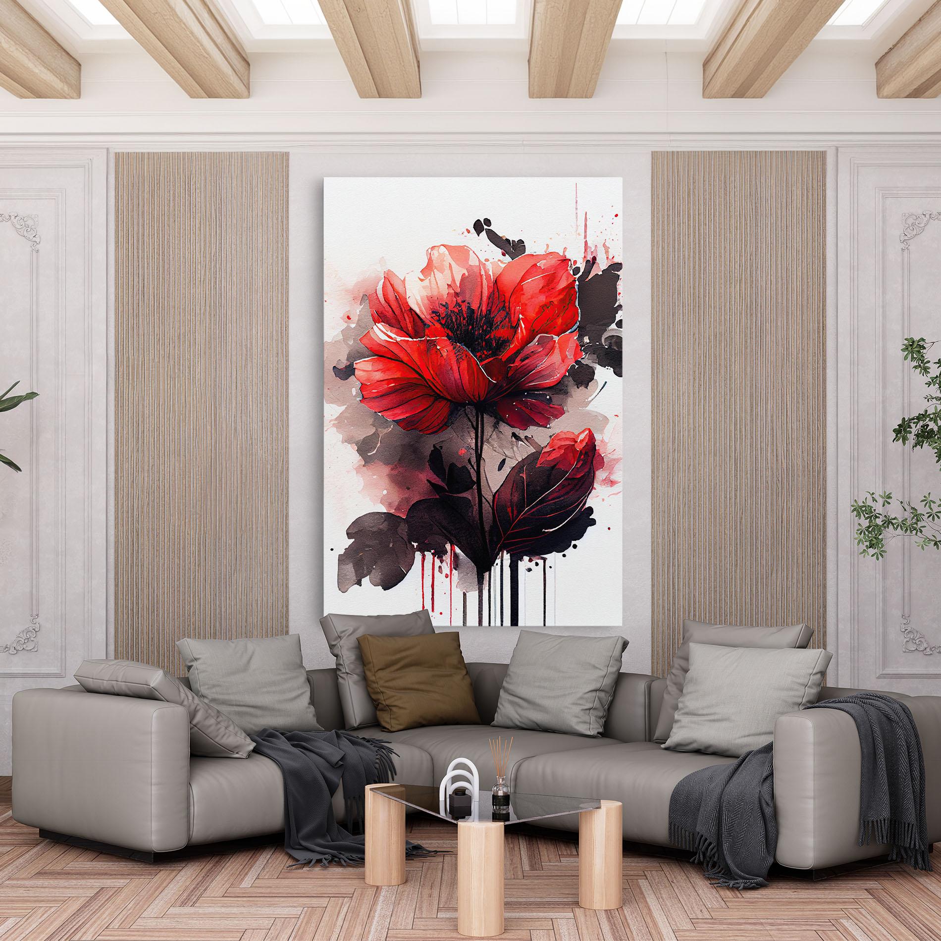Leinwandbild Watercolor Poppy mockup 6