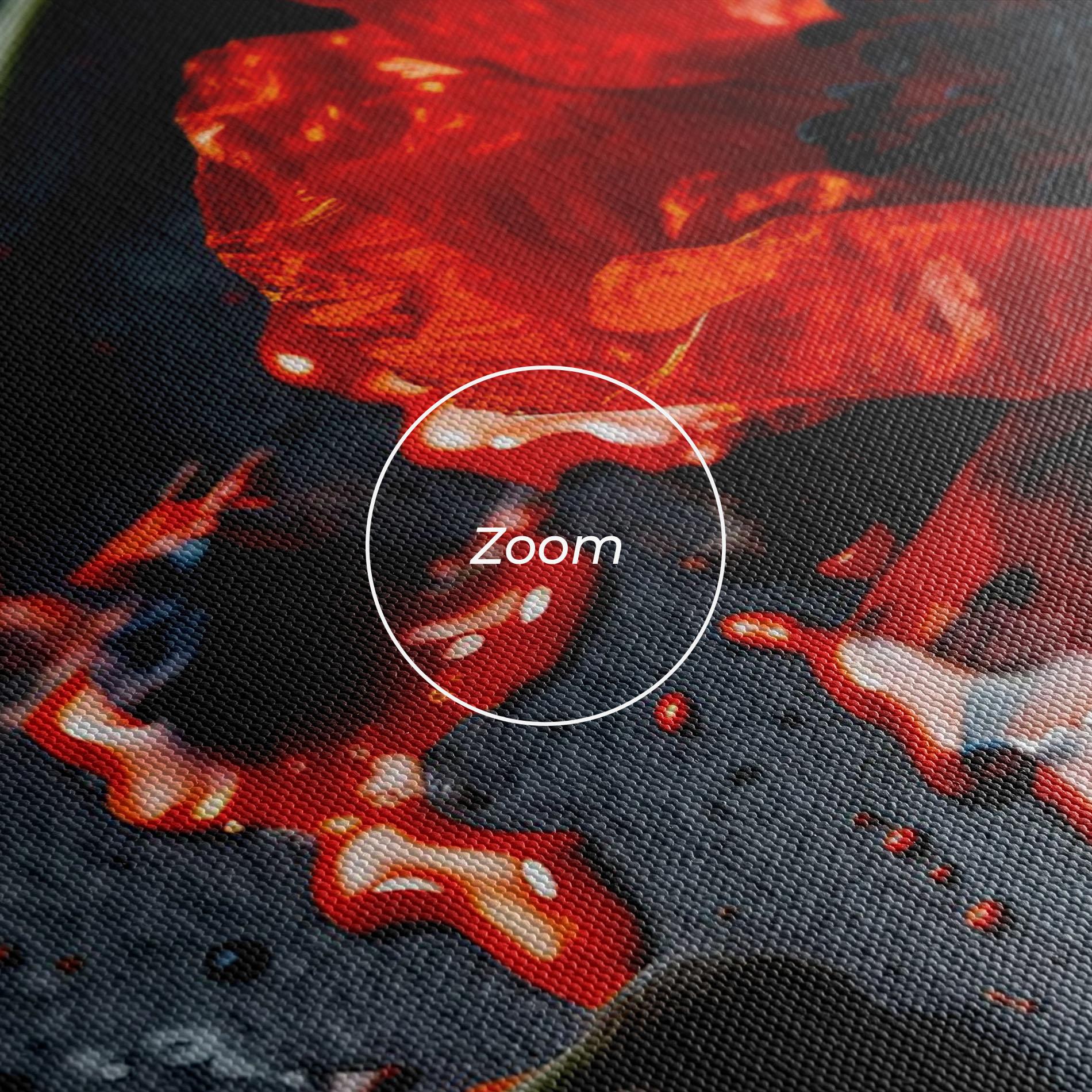 Leinwandbild Beautiful Red Poppy Liquid mockup 3