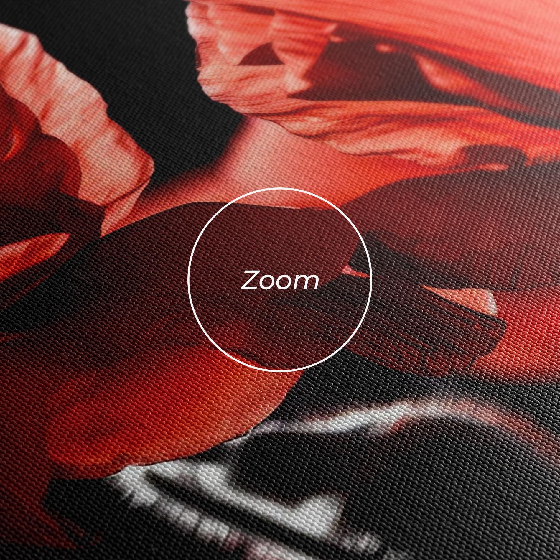 Leinwandbild Light Red Poppy On Black mockup 3