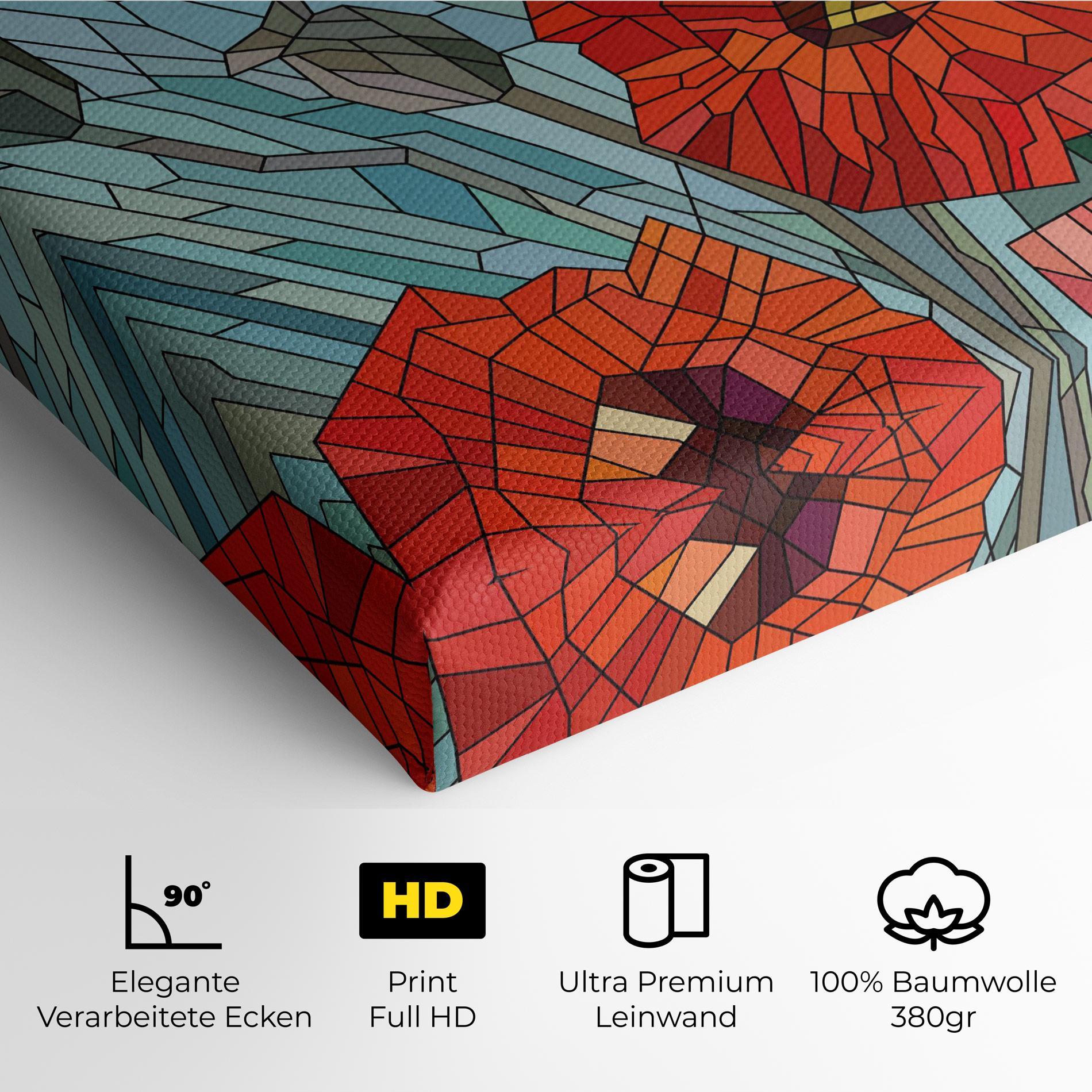 Leinwandbild Blue Glass Poppy mockup 4