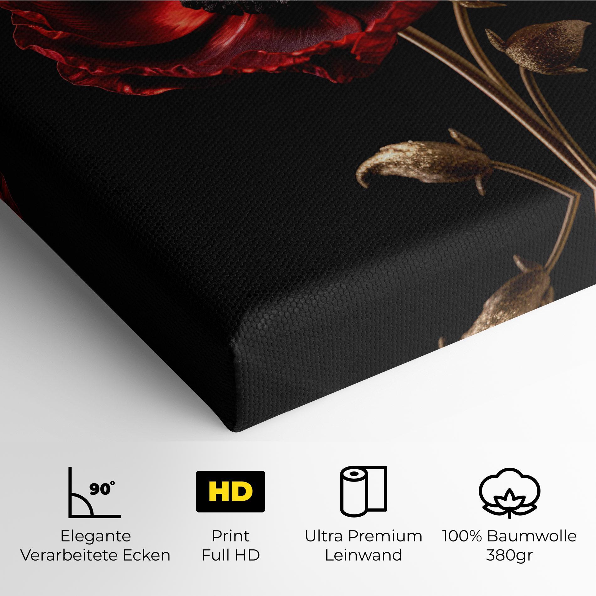 Leinwandbild Dark Red Poppy mockup 4