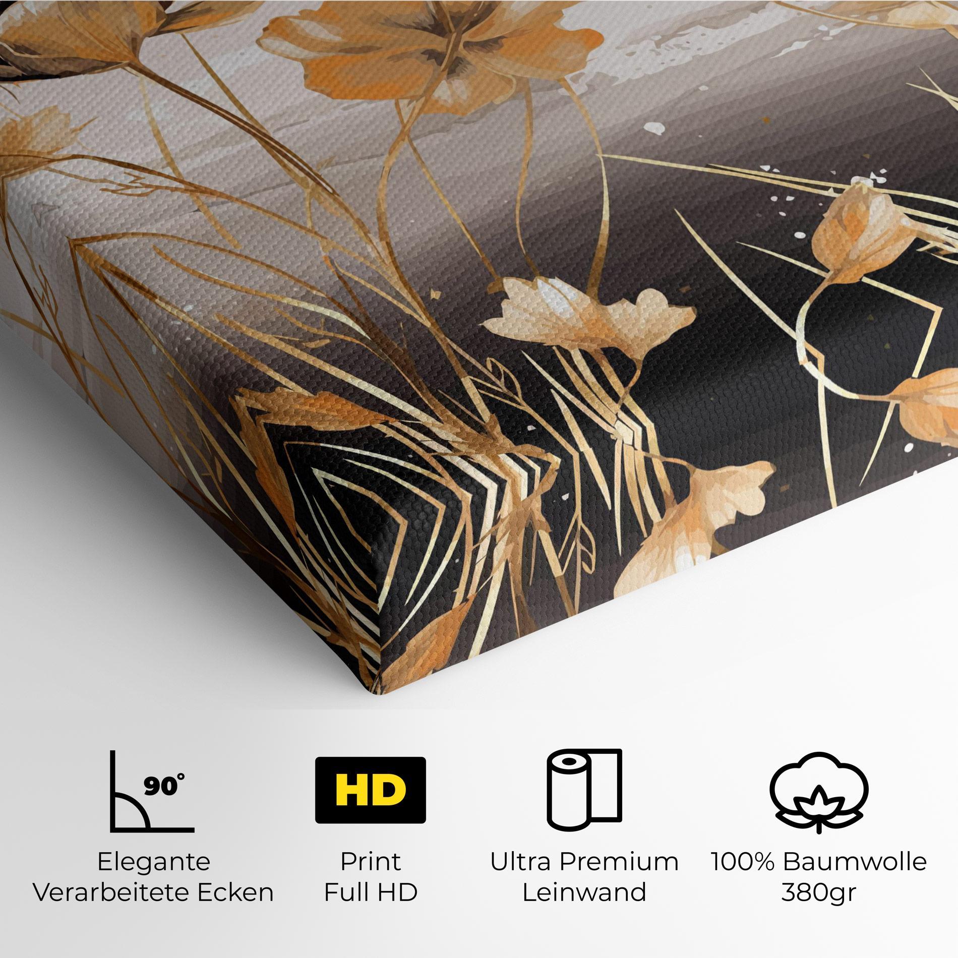 Leinwandbild Gold Black Poppy mockup 4