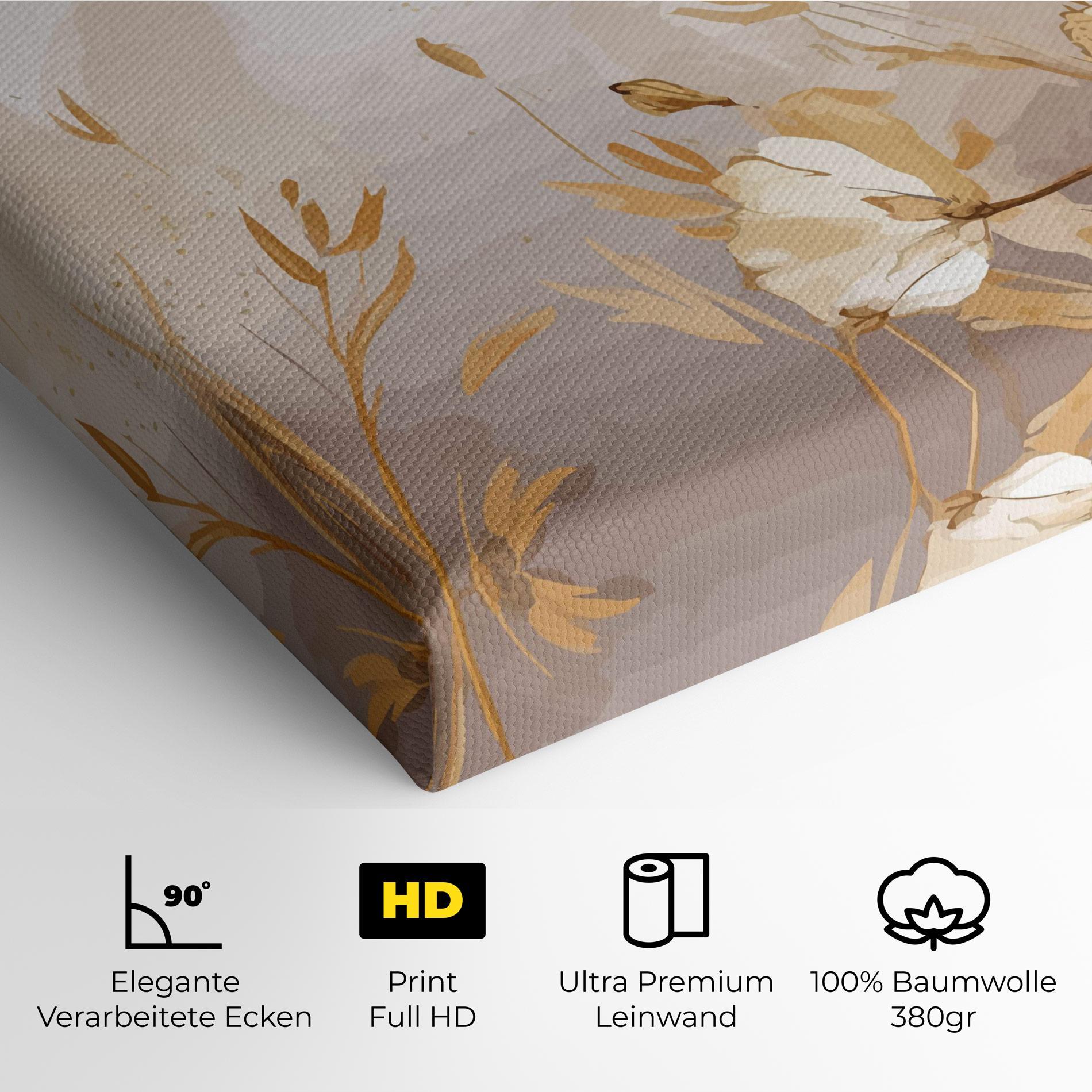 Leinwandbild Gold Cream Poppy mockup 4