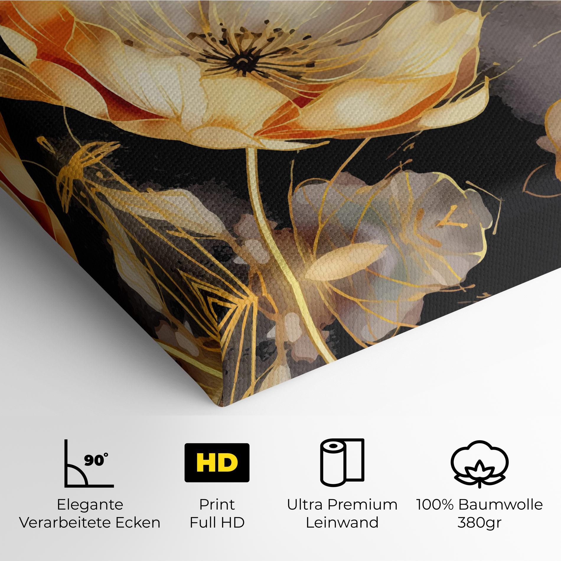 Leinwandbild Gold Poppy Black mockup 4